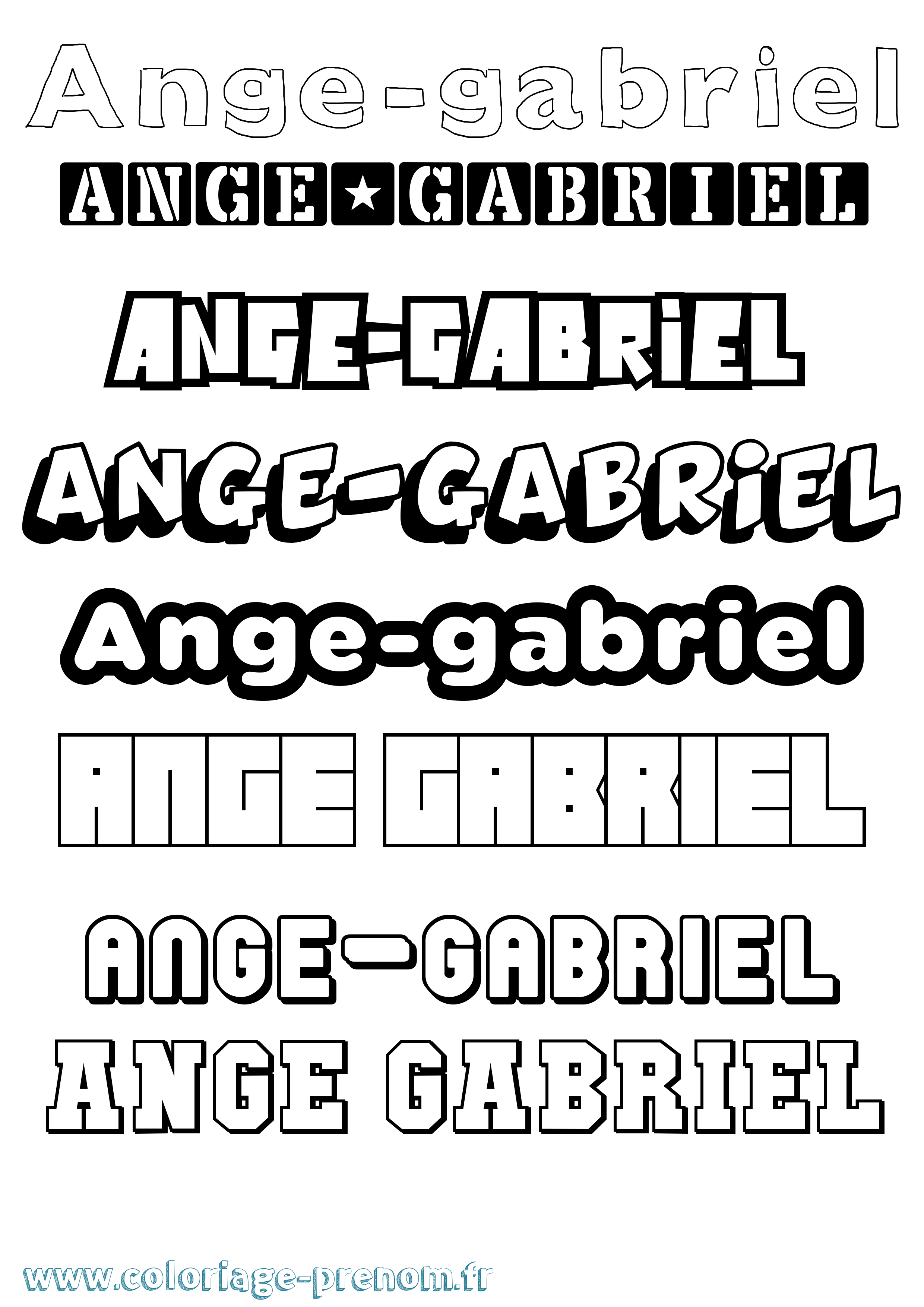 Coloriage Ange-Gabriel Simple Coloriage prénom Ange-Gabriel Simple