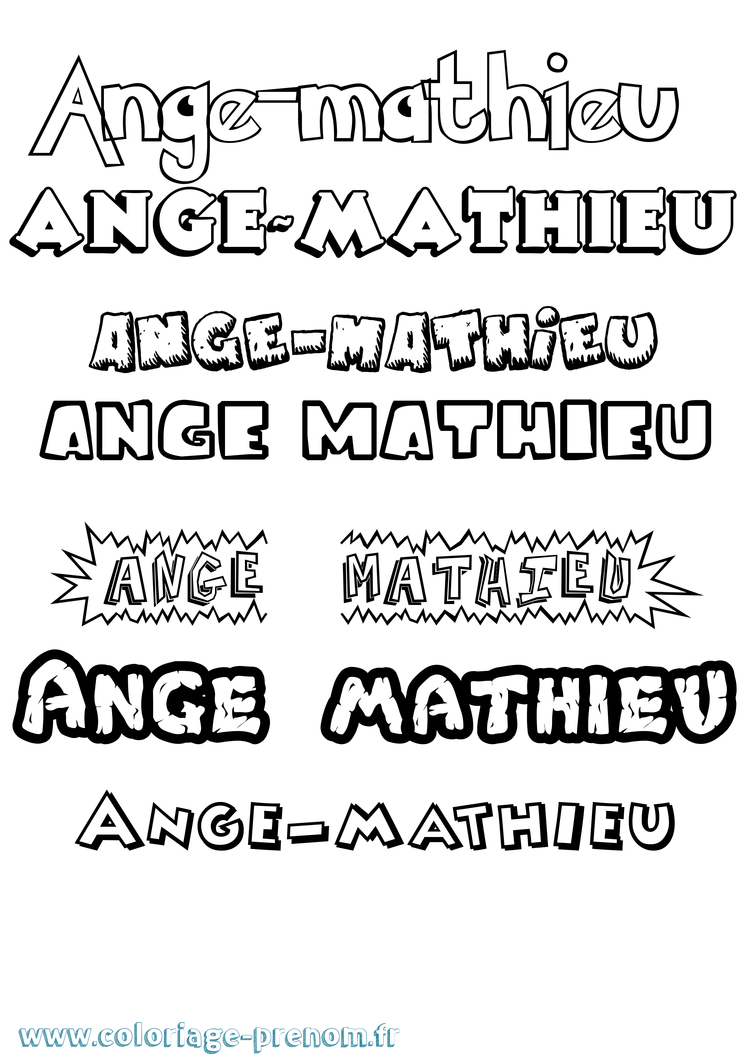 Coloriage prénom Ange-Mathieu Dessin Animé