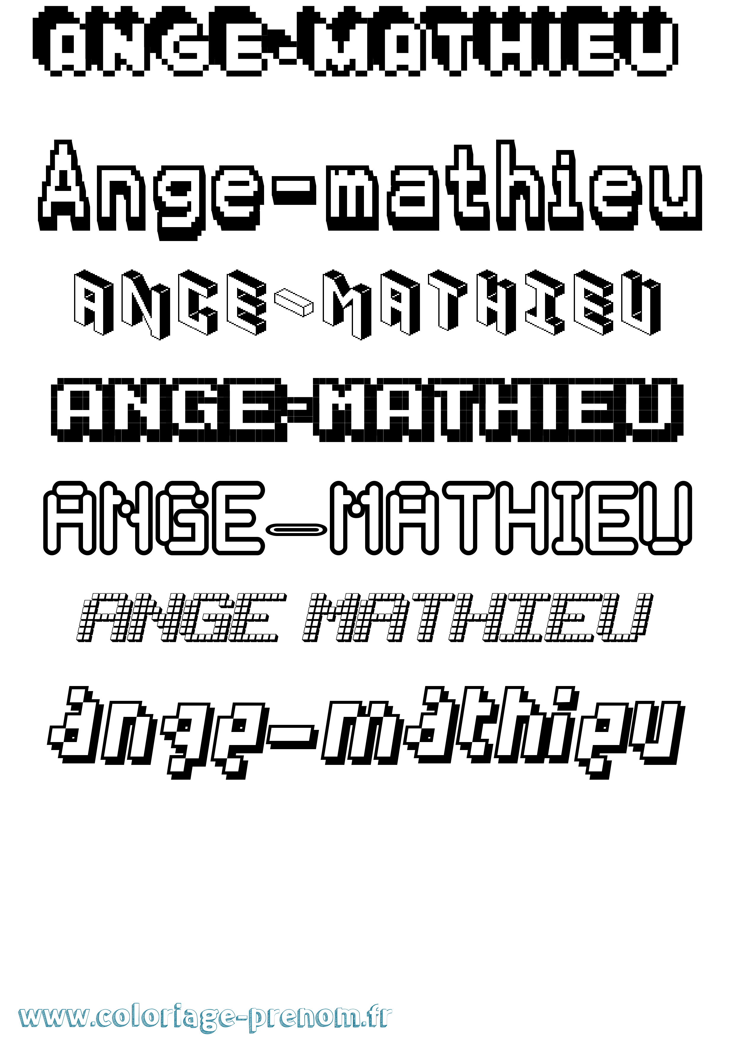 Coloriage prénom Ange-Mathieu Pixel