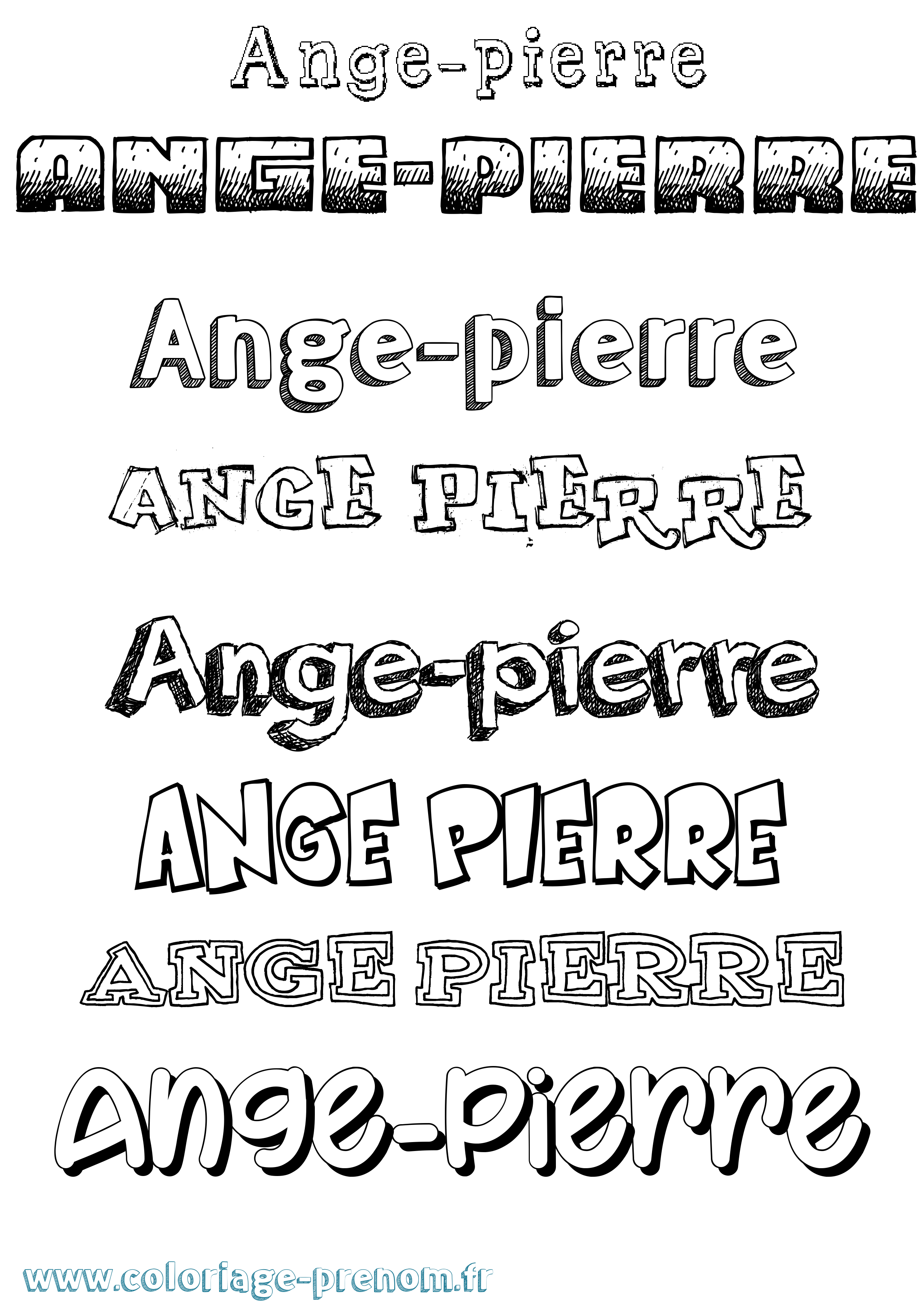 Coloriage prénom Ange-Pierre Dessiné