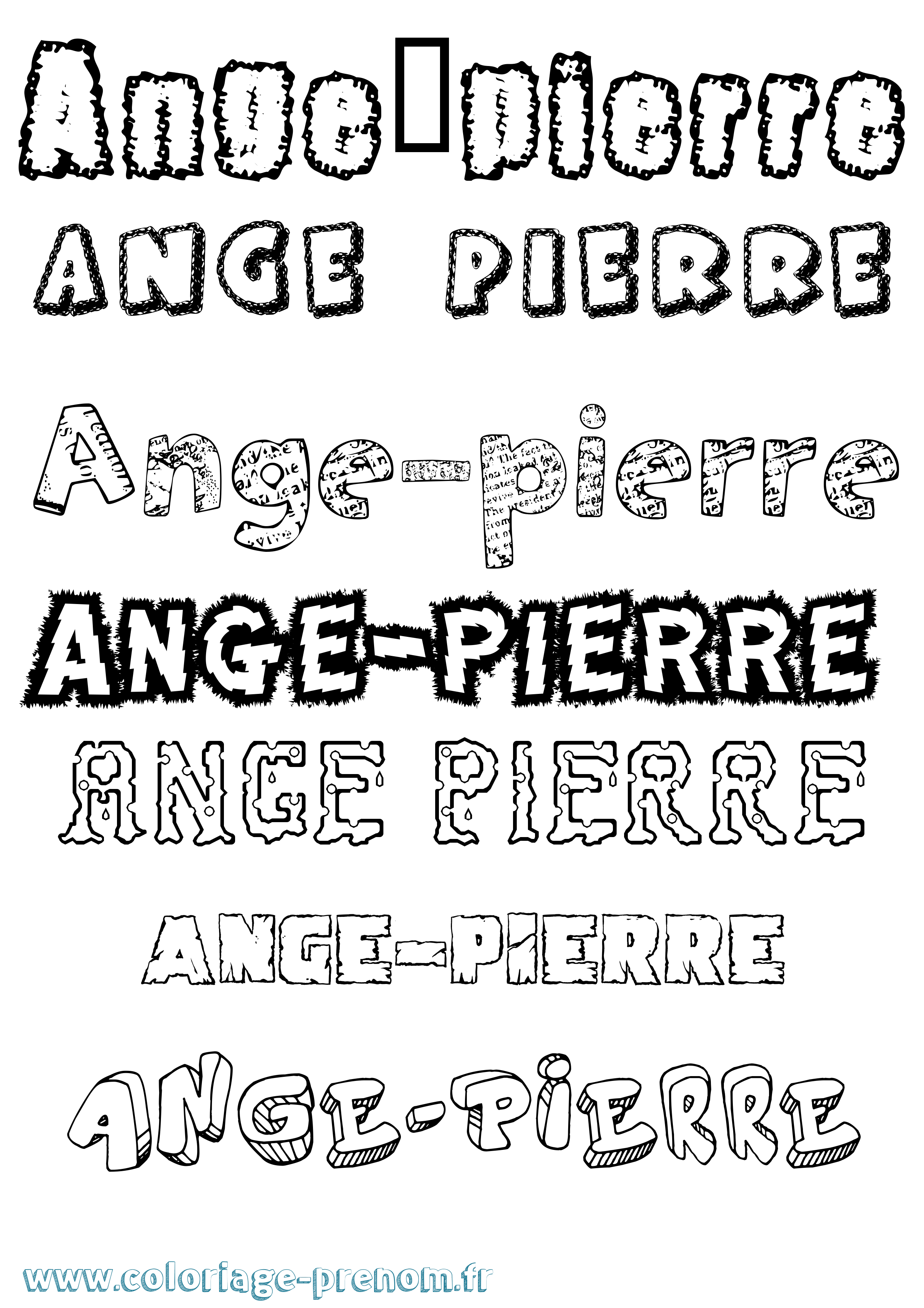 Coloriage prénom Ange-Pierre Destructuré