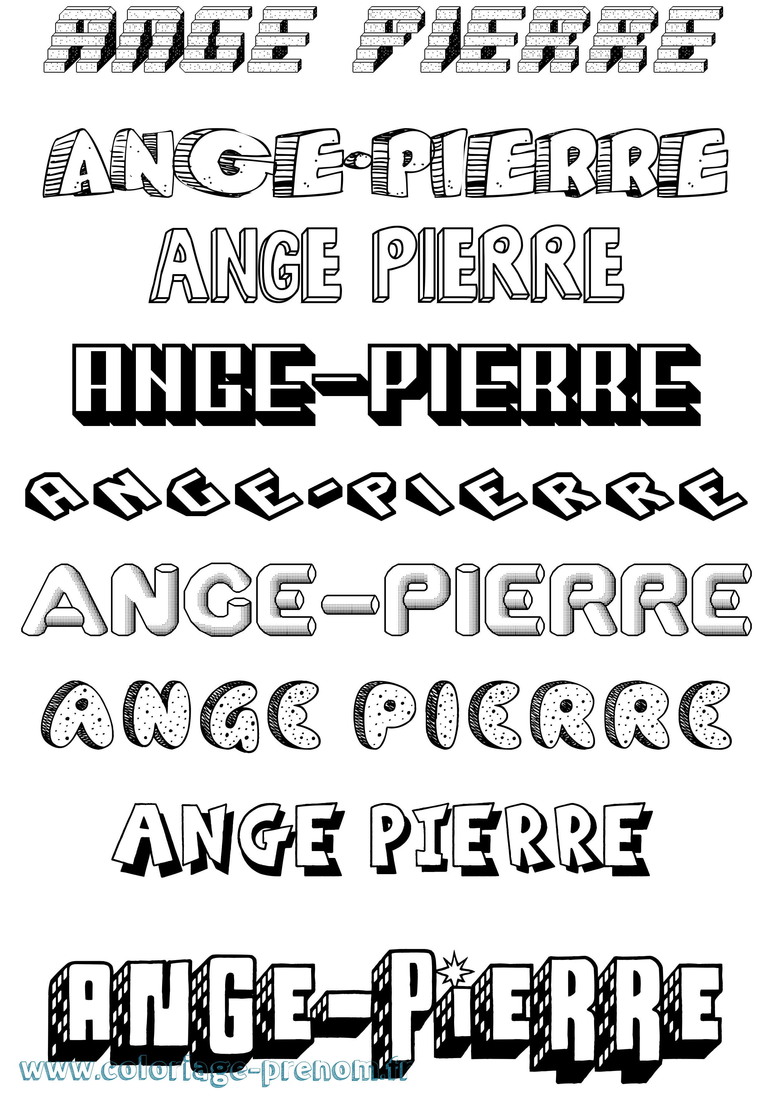Coloriage prénom Ange-Pierre Effet 3D