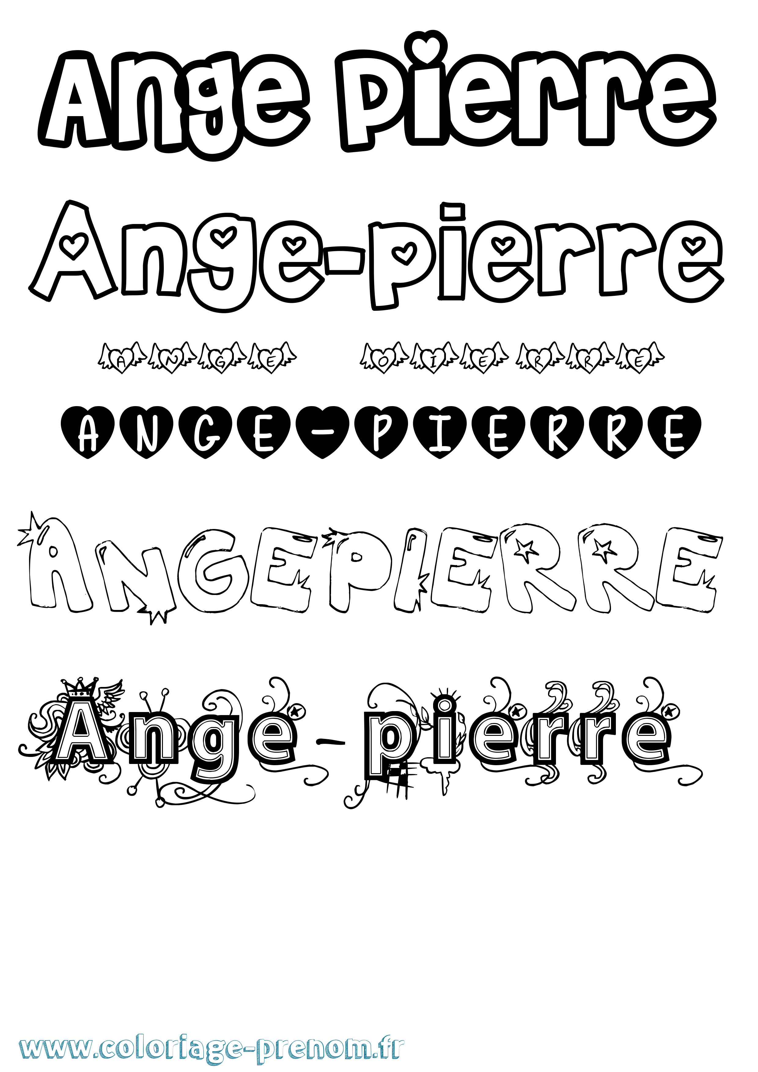 Coloriage prénom Ange-Pierre Girly