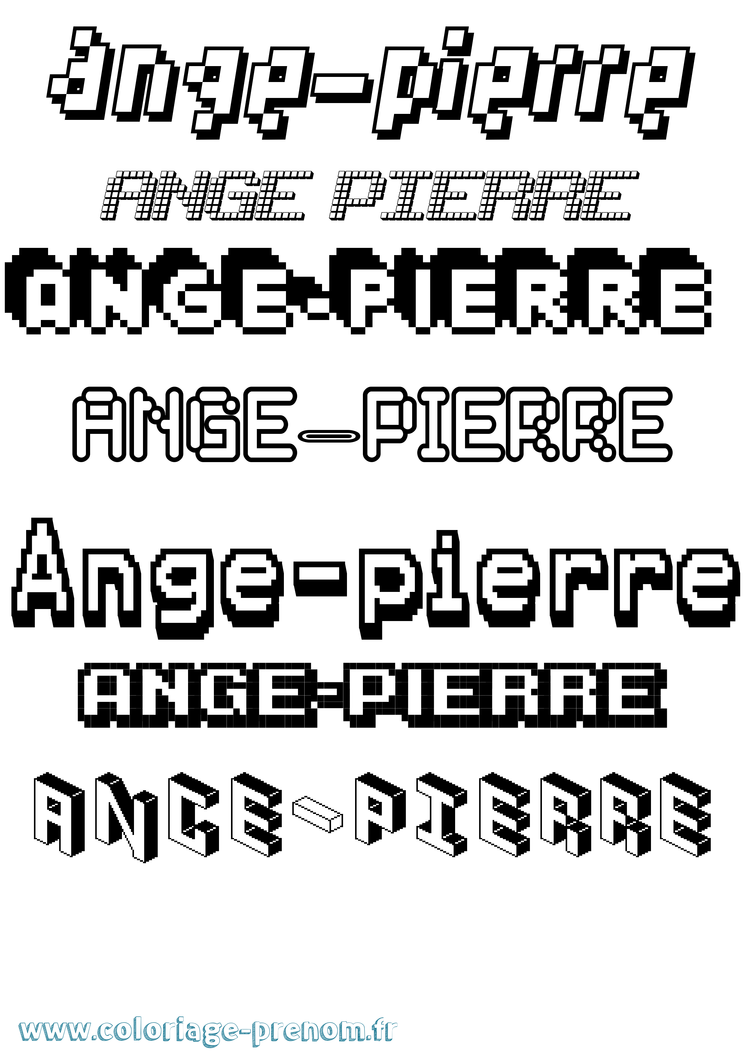 Coloriage prénom Ange-Pierre Pixel