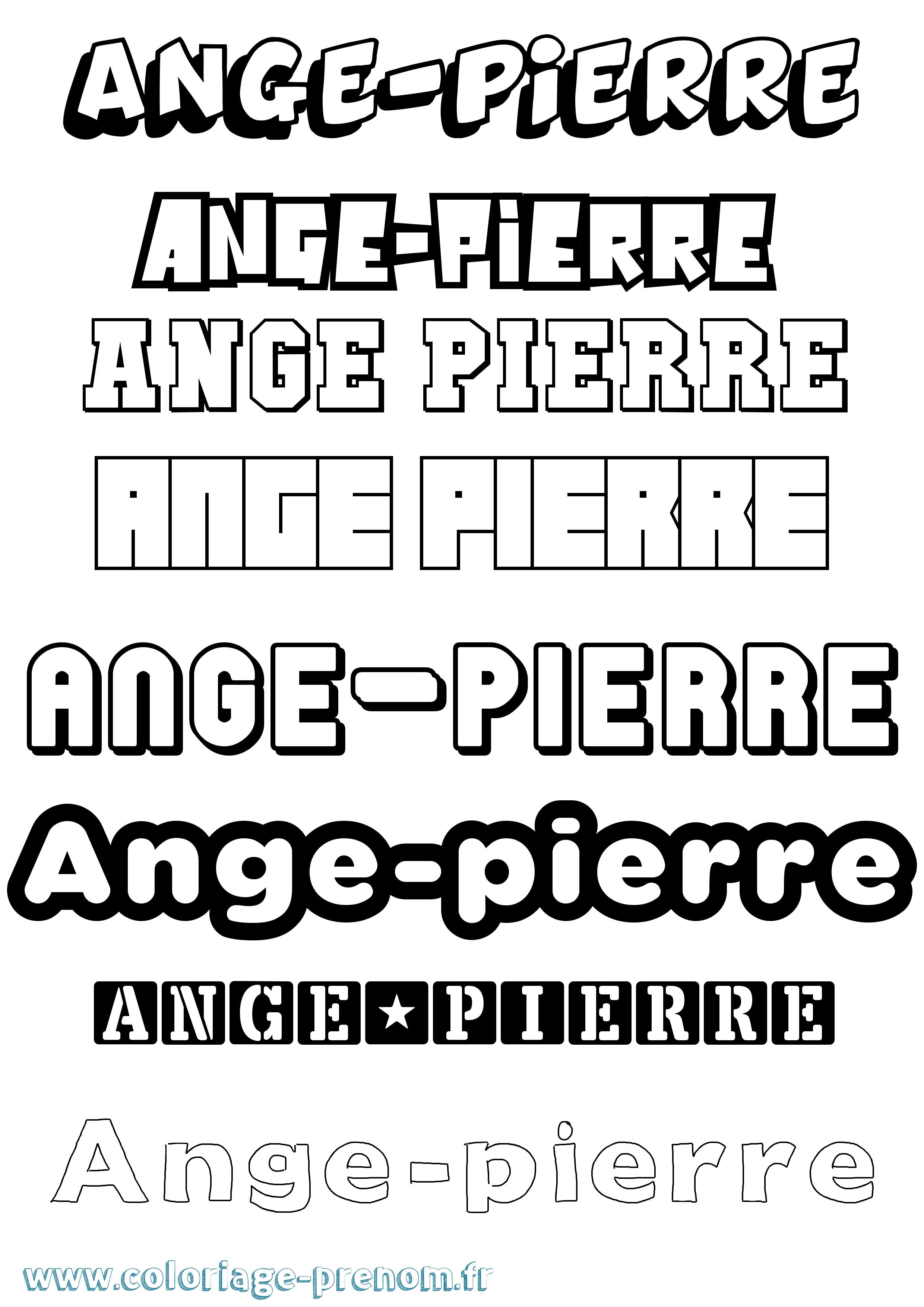 Coloriage prénom Ange-Pierre Simple