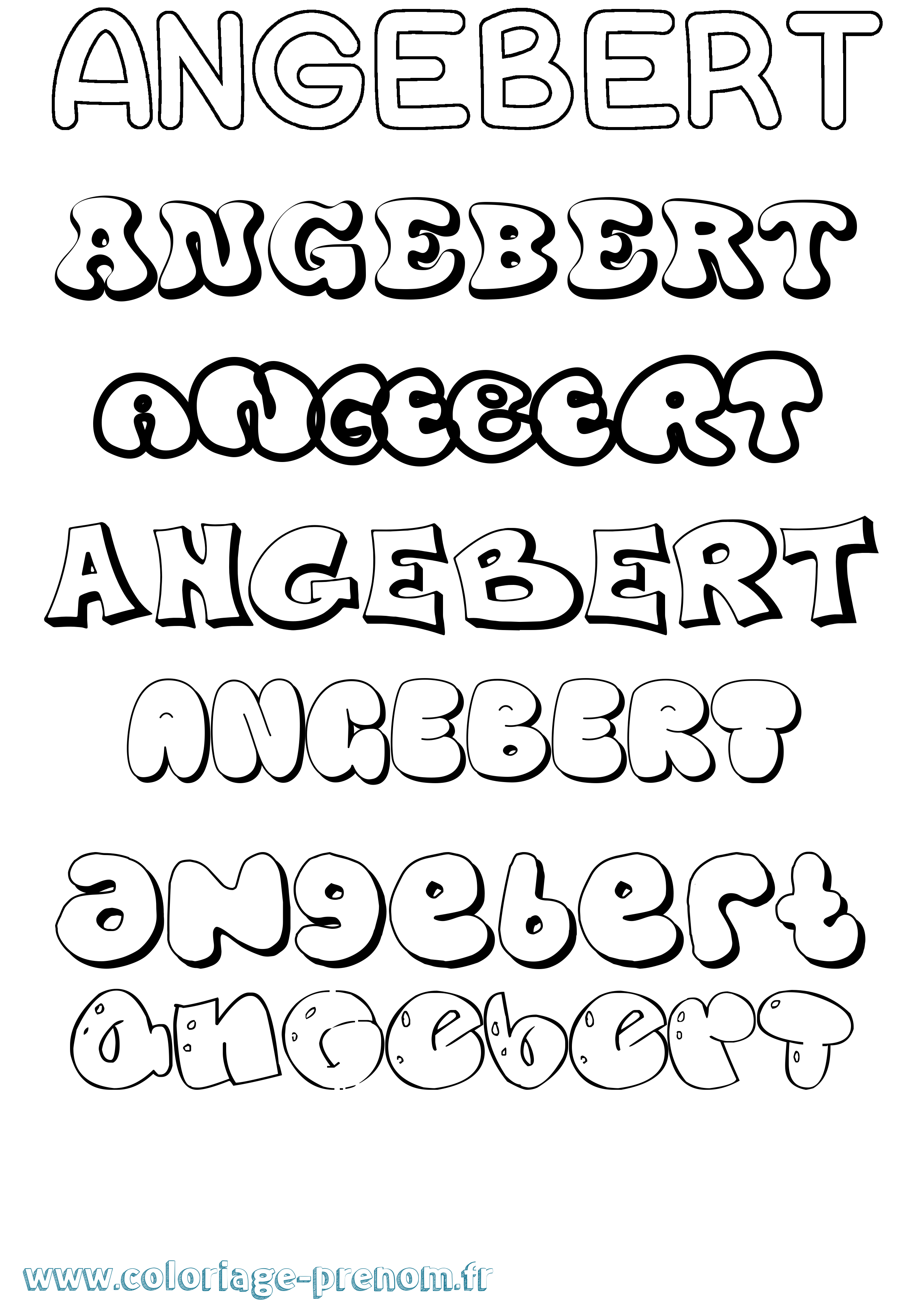 Coloriage Angebert Bubble Coloriage prénom Angebert Bubble