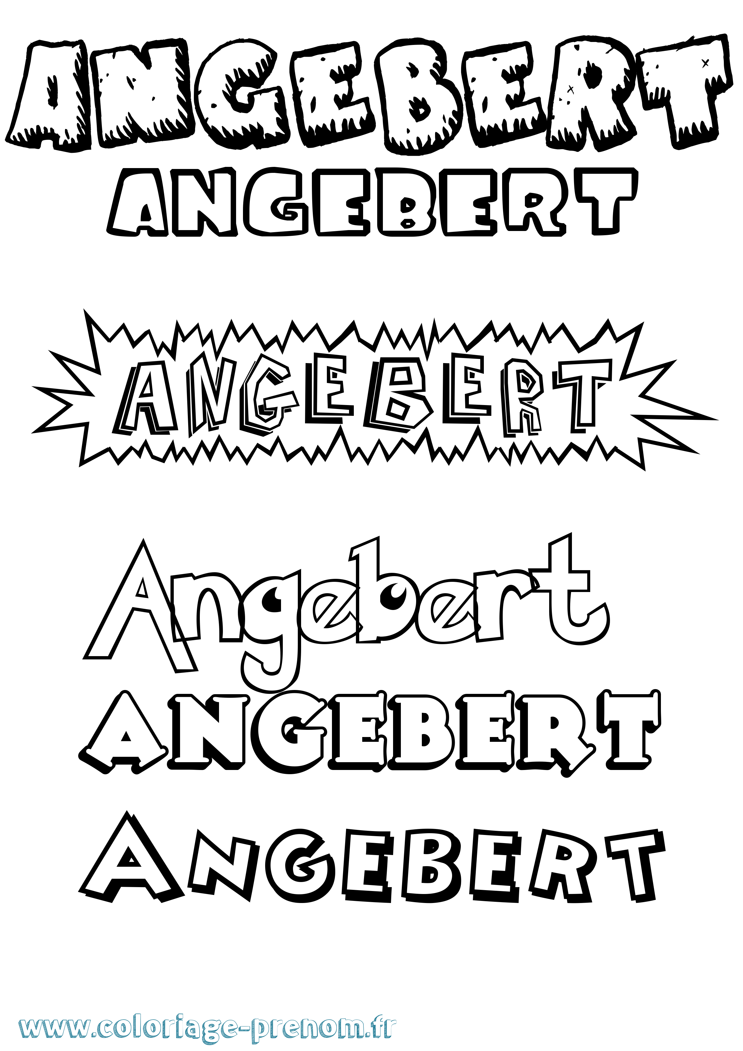 Coloriage Angebert Dessin Animé Coloriage prénom Angebert Dessin Animé
