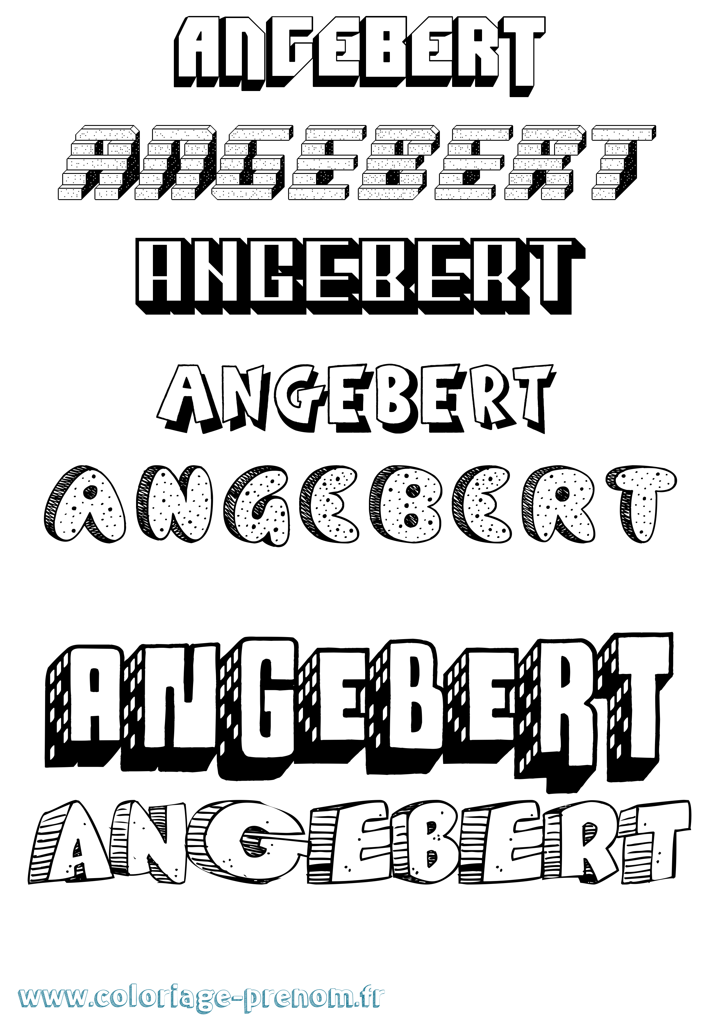 Coloriage Angebert Effet 3D Coloriage prénom Angebert Effet 3D