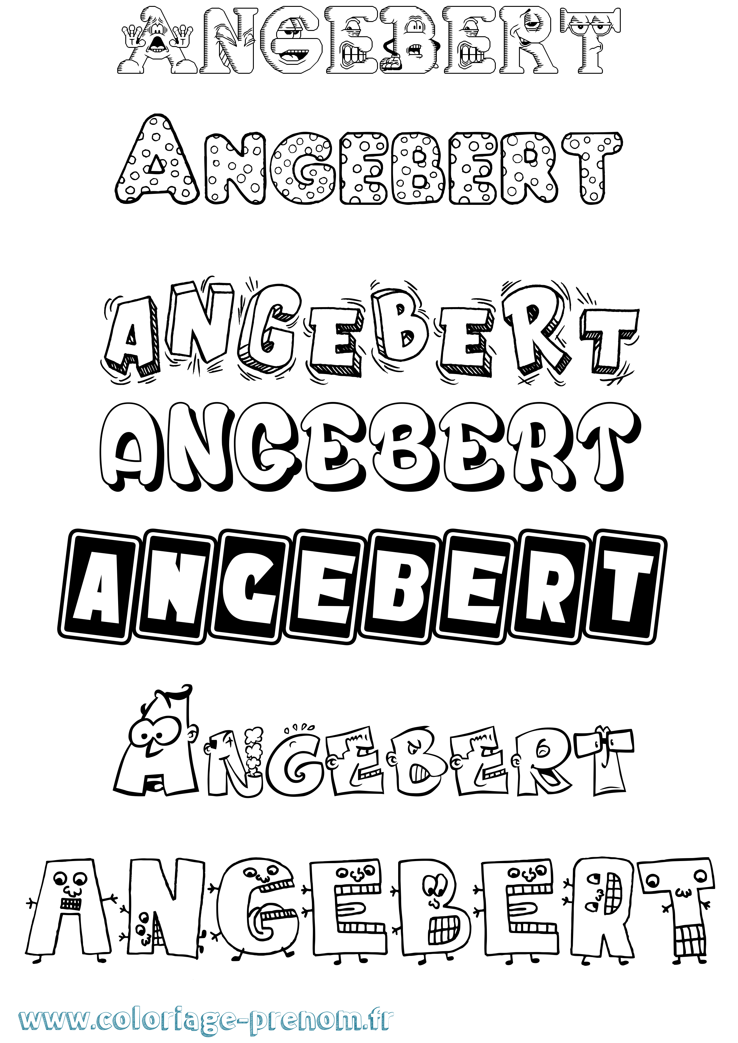 Coloriage Angebert Fun Coloriage prénom Angebert Fun