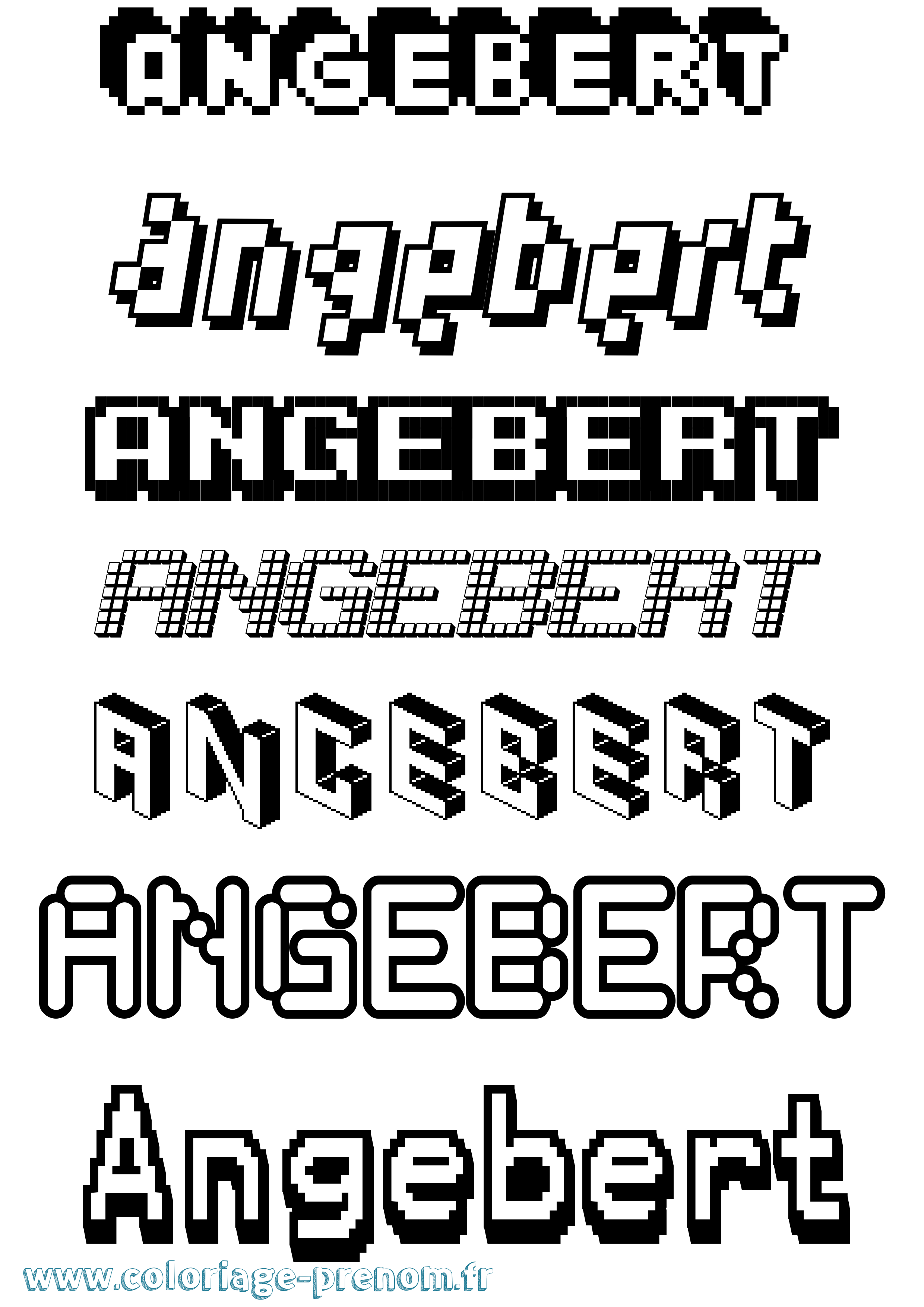 Coloriage Angebert Pixel Coloriage prénom Angebert Pixel