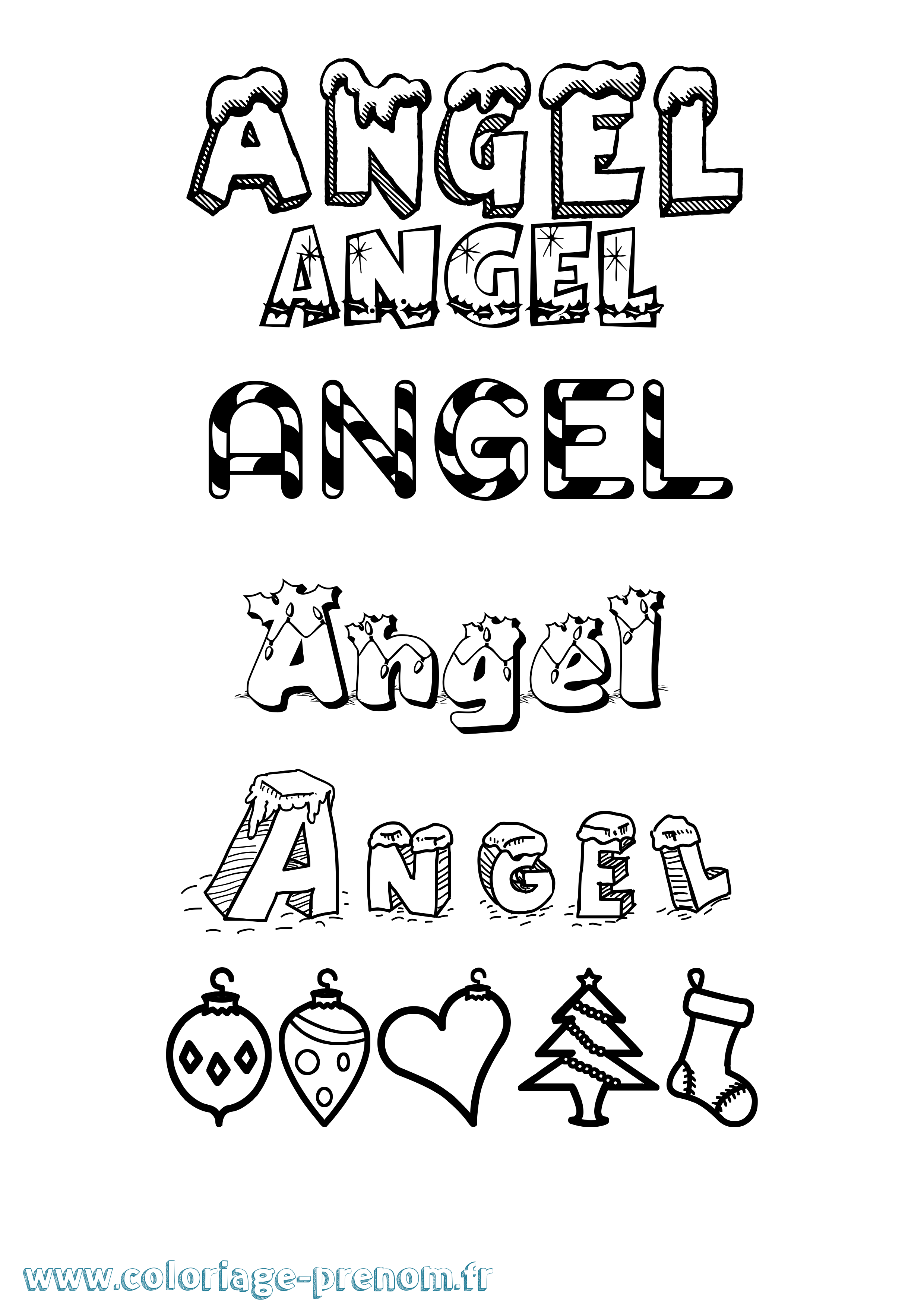 Coloriage prénom Angel