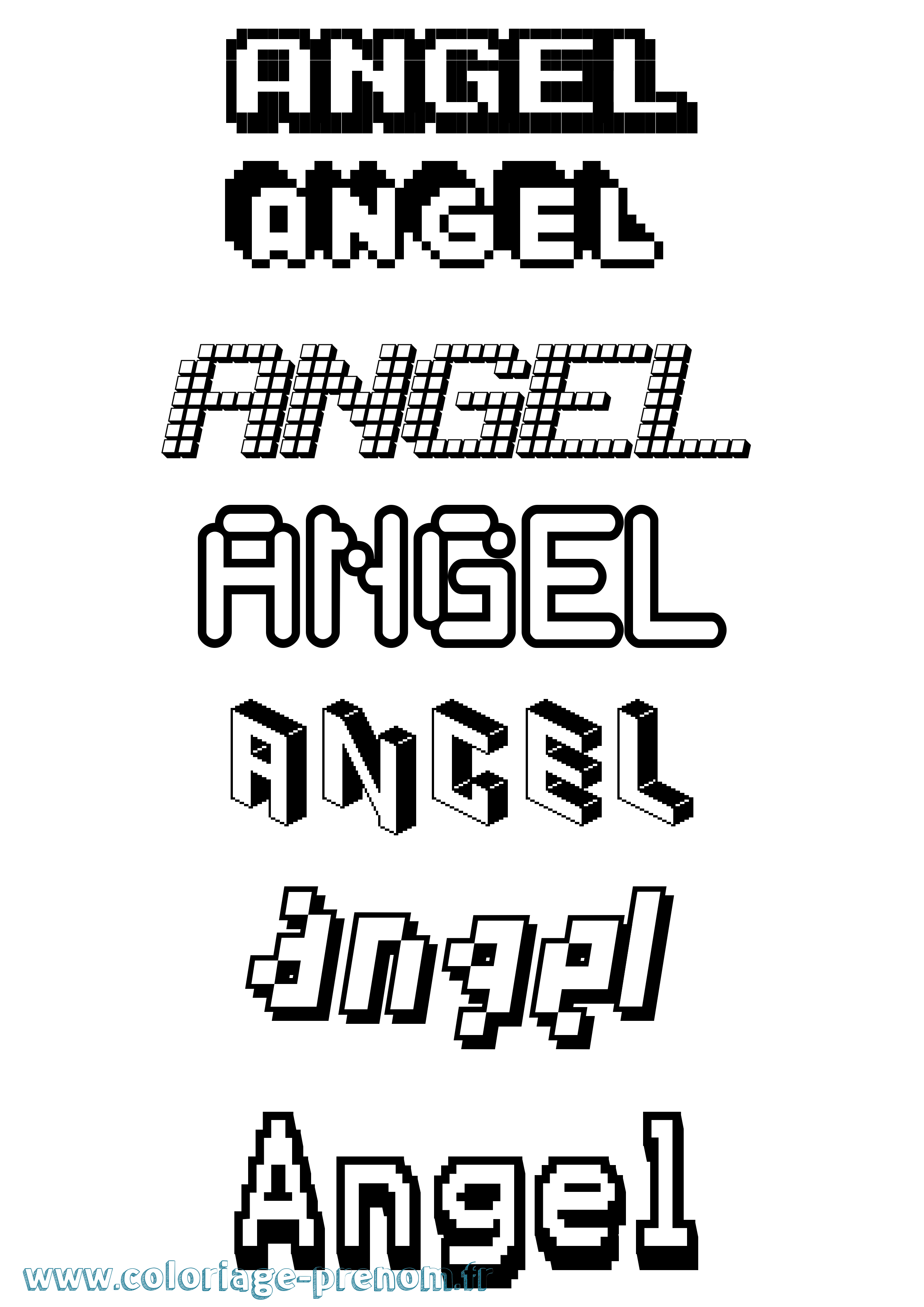 Coloriage prénom Angel Pixel