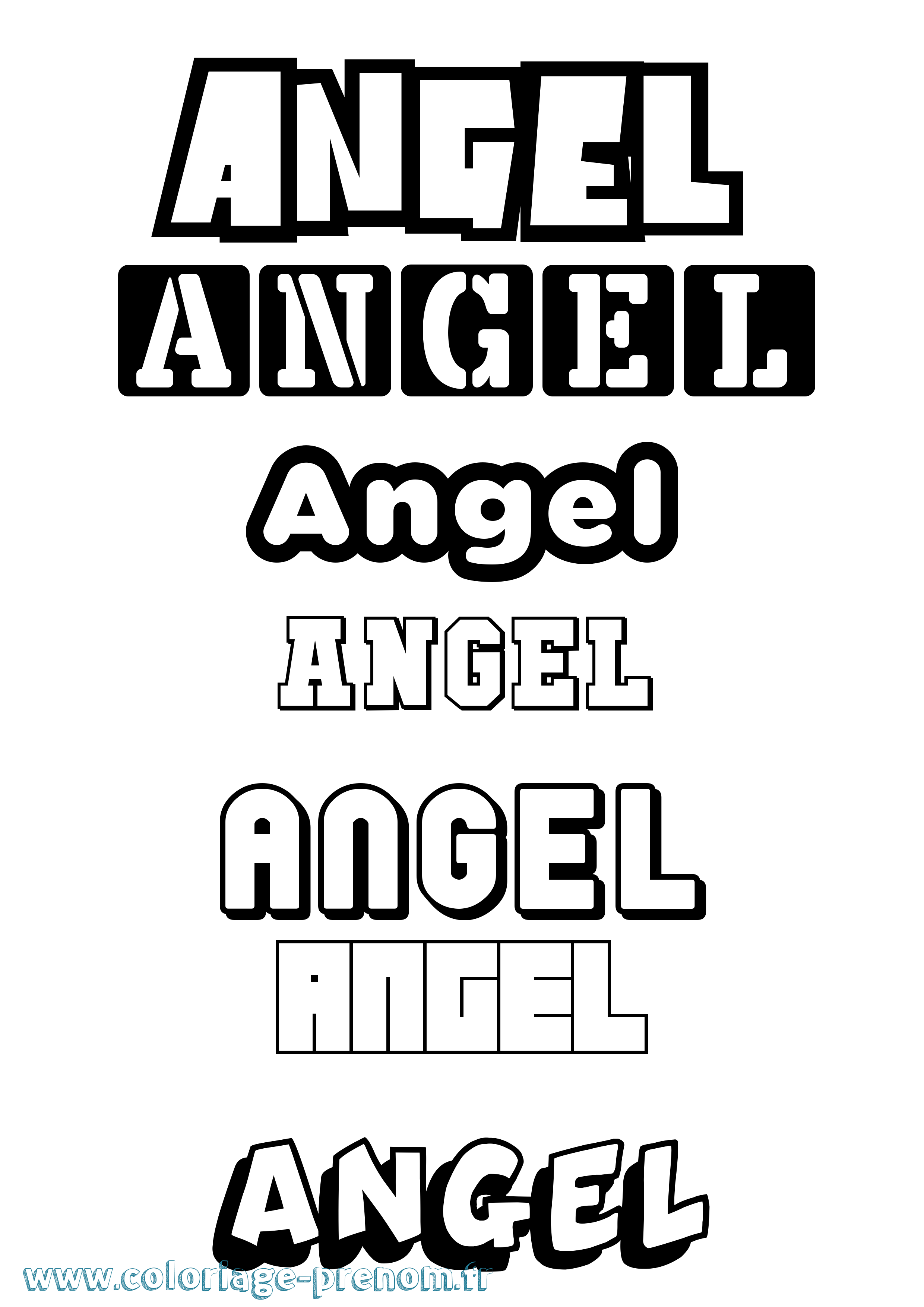 Coloriage prénom Angel