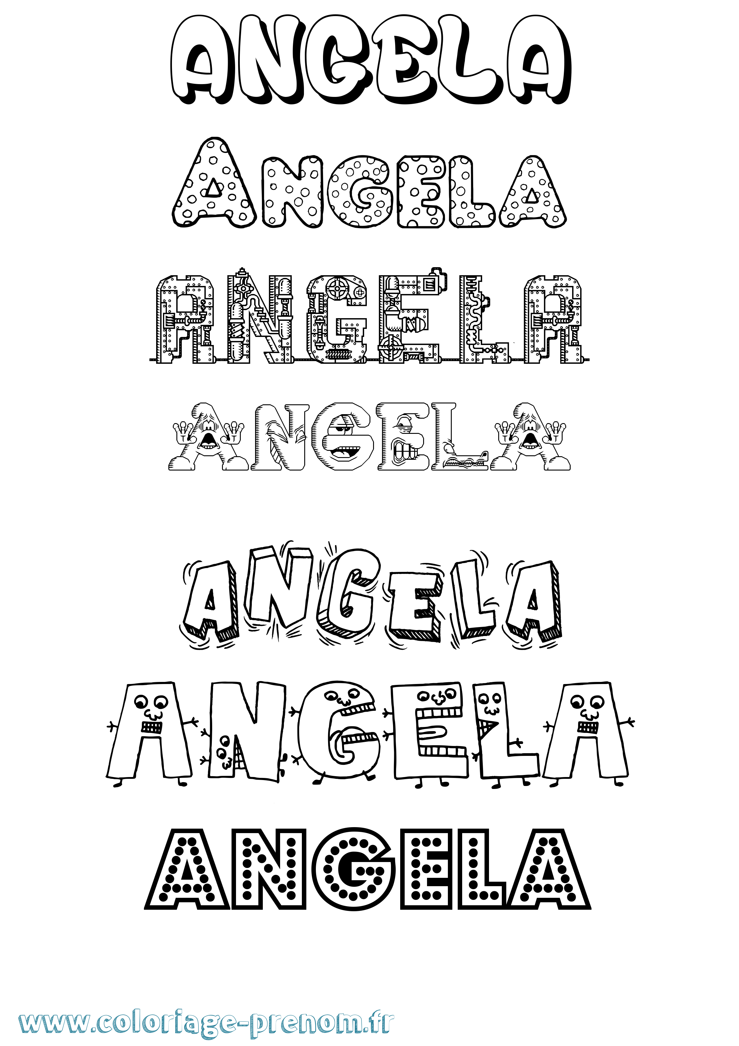 Coloriage prénom Angela