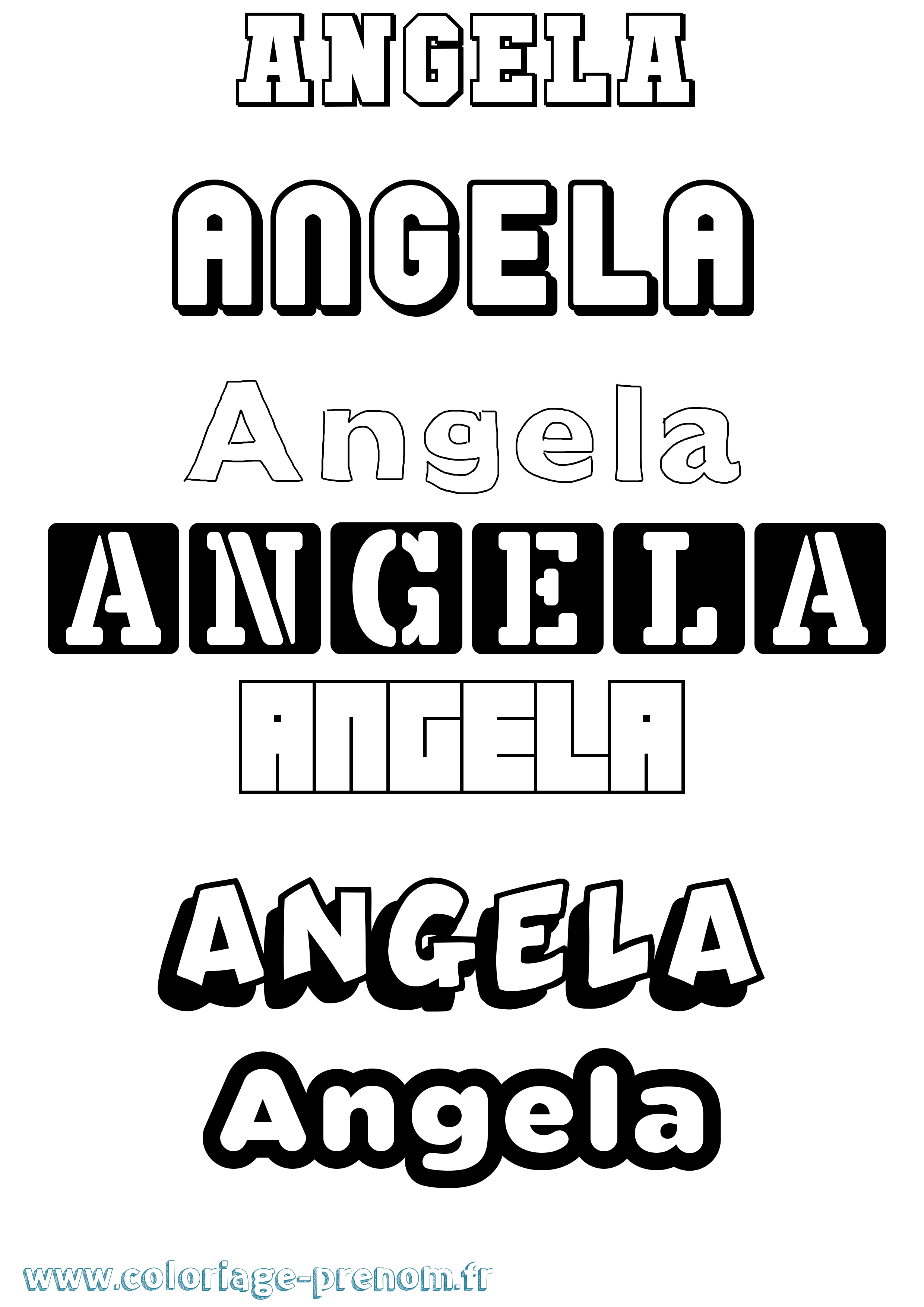 Coloriage prénom Angela