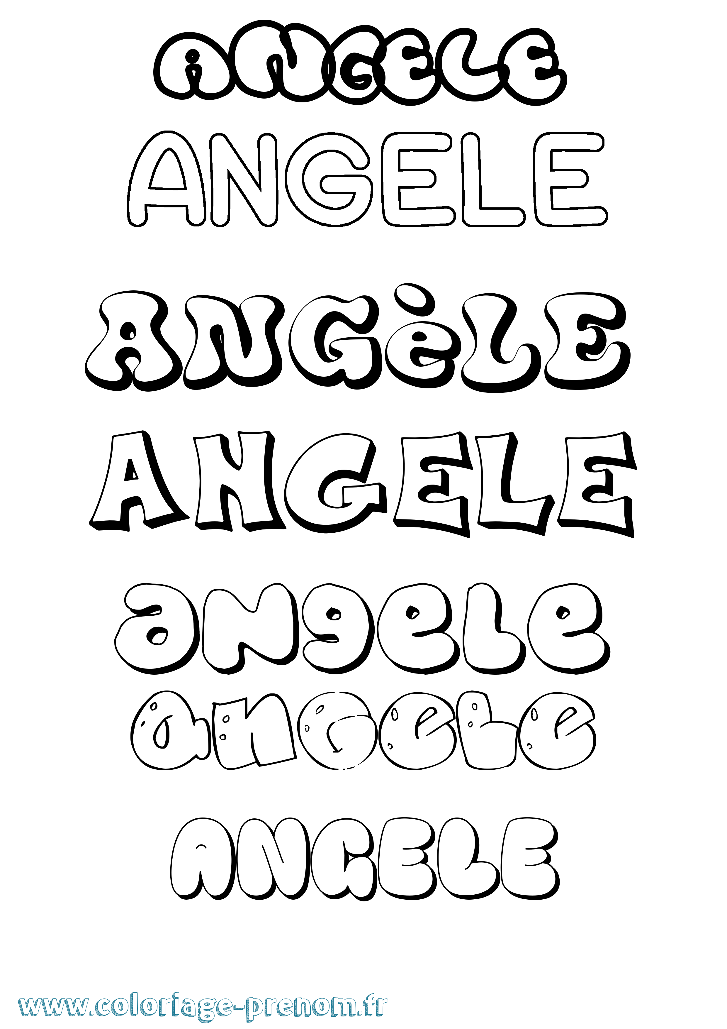 Coloriage Angèle Coloriage prénom Angèle