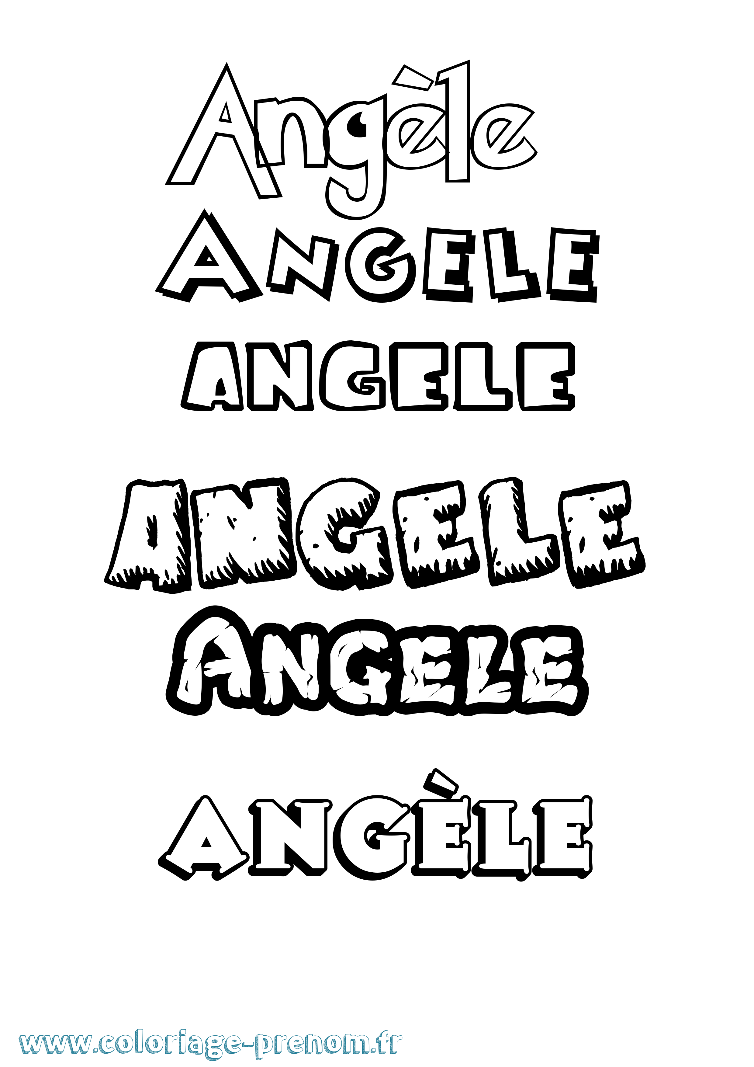 Coloriage Angèle Coloriage prénom Angèle