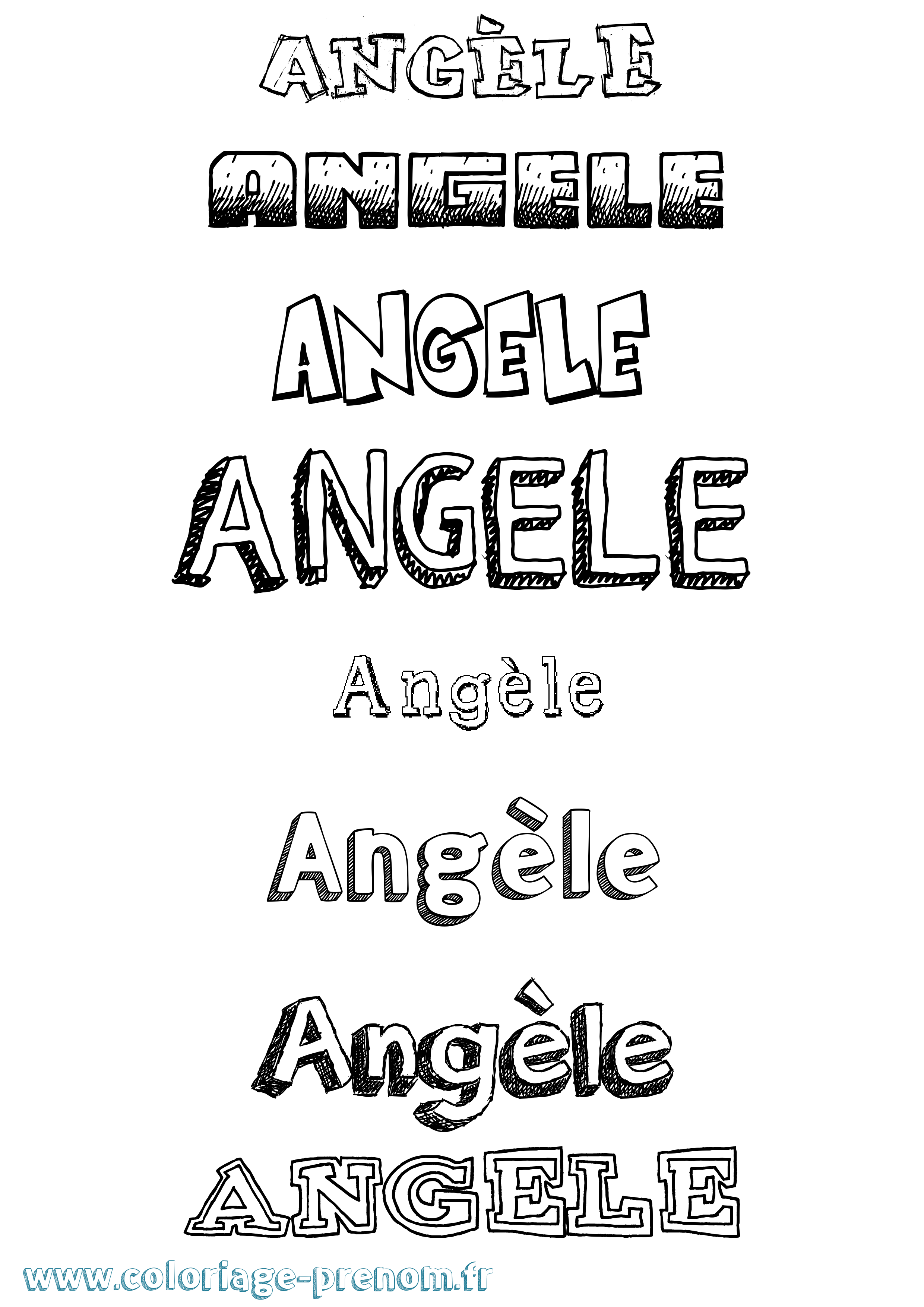 Coloriage prénom Angèle