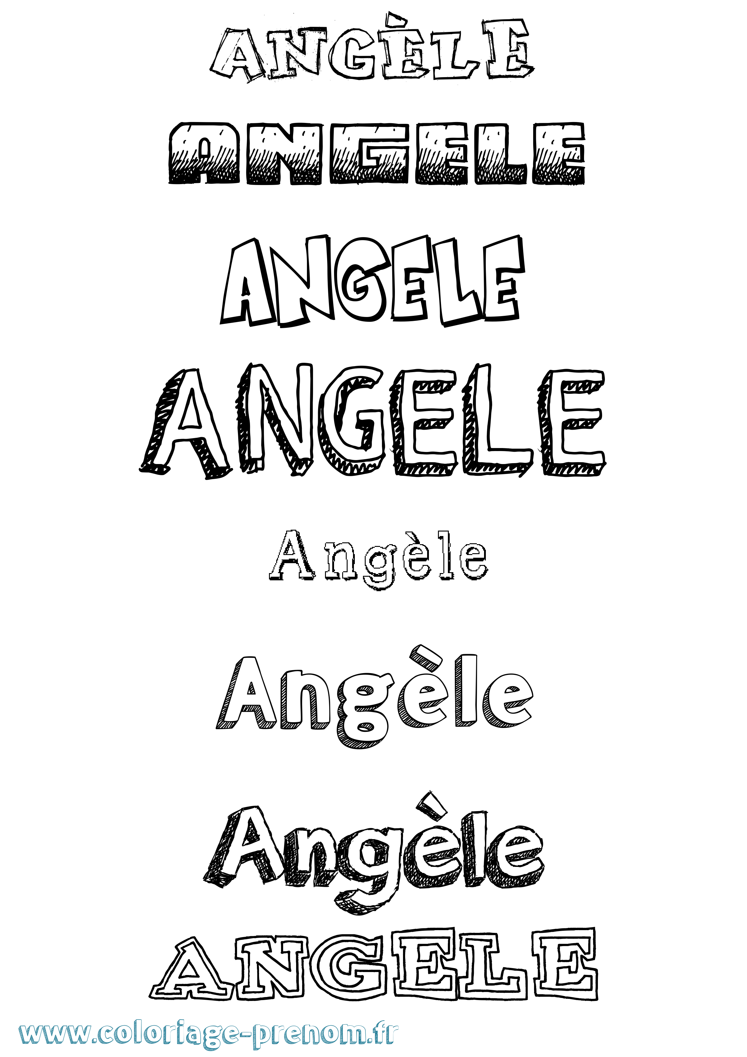 Coloriage Angèle Coloriage prénom Angèle