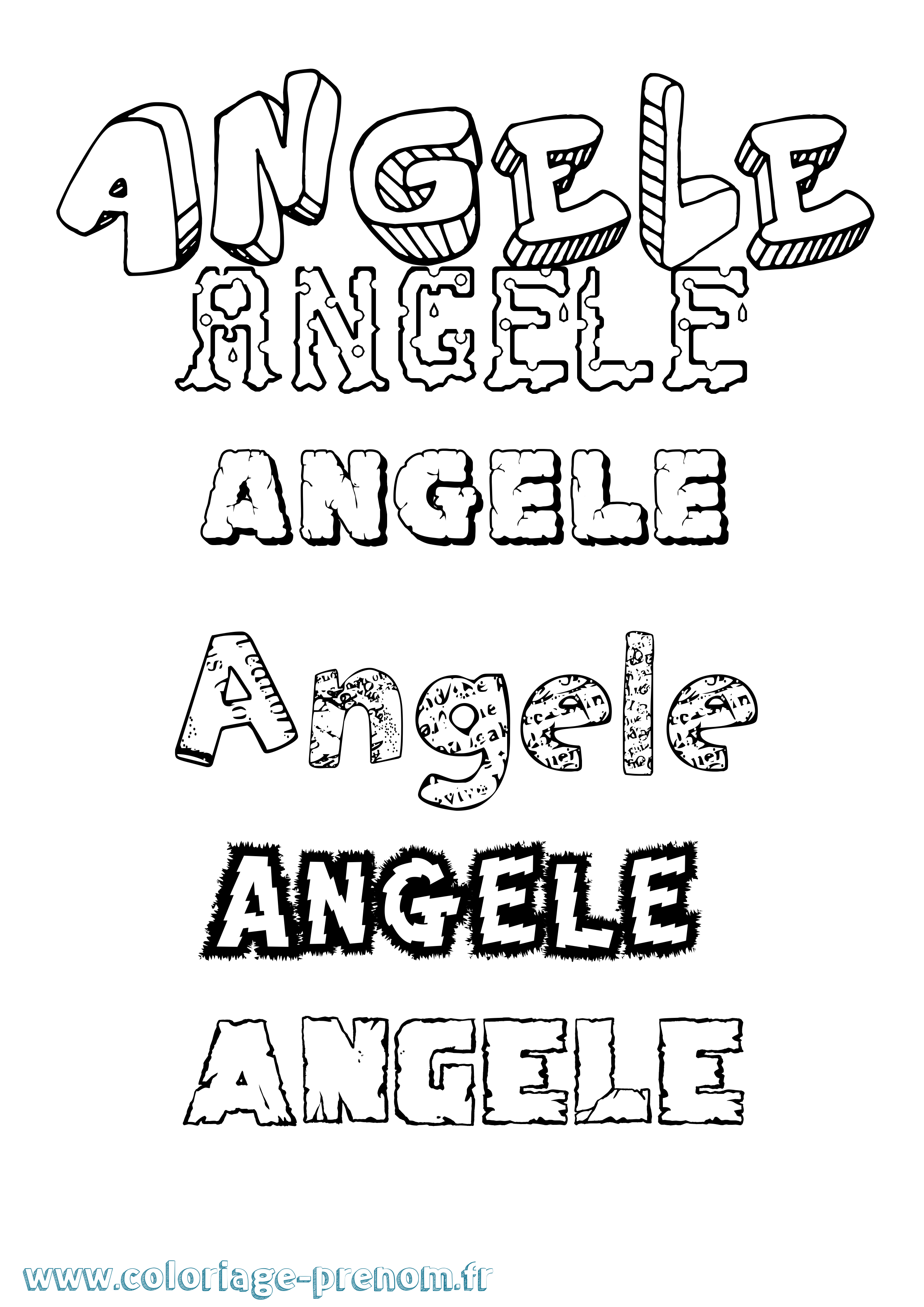 Coloriage Angèle Coloriage prénom Angèle