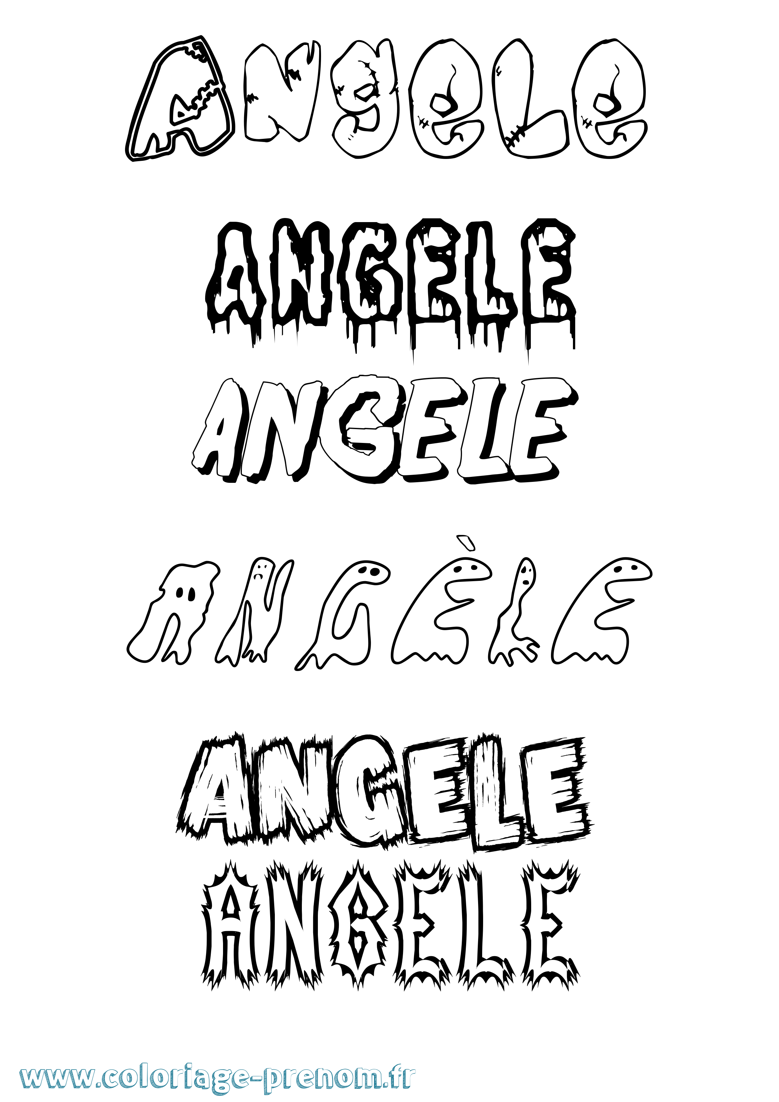 Coloriage prénom Angèle Frisson