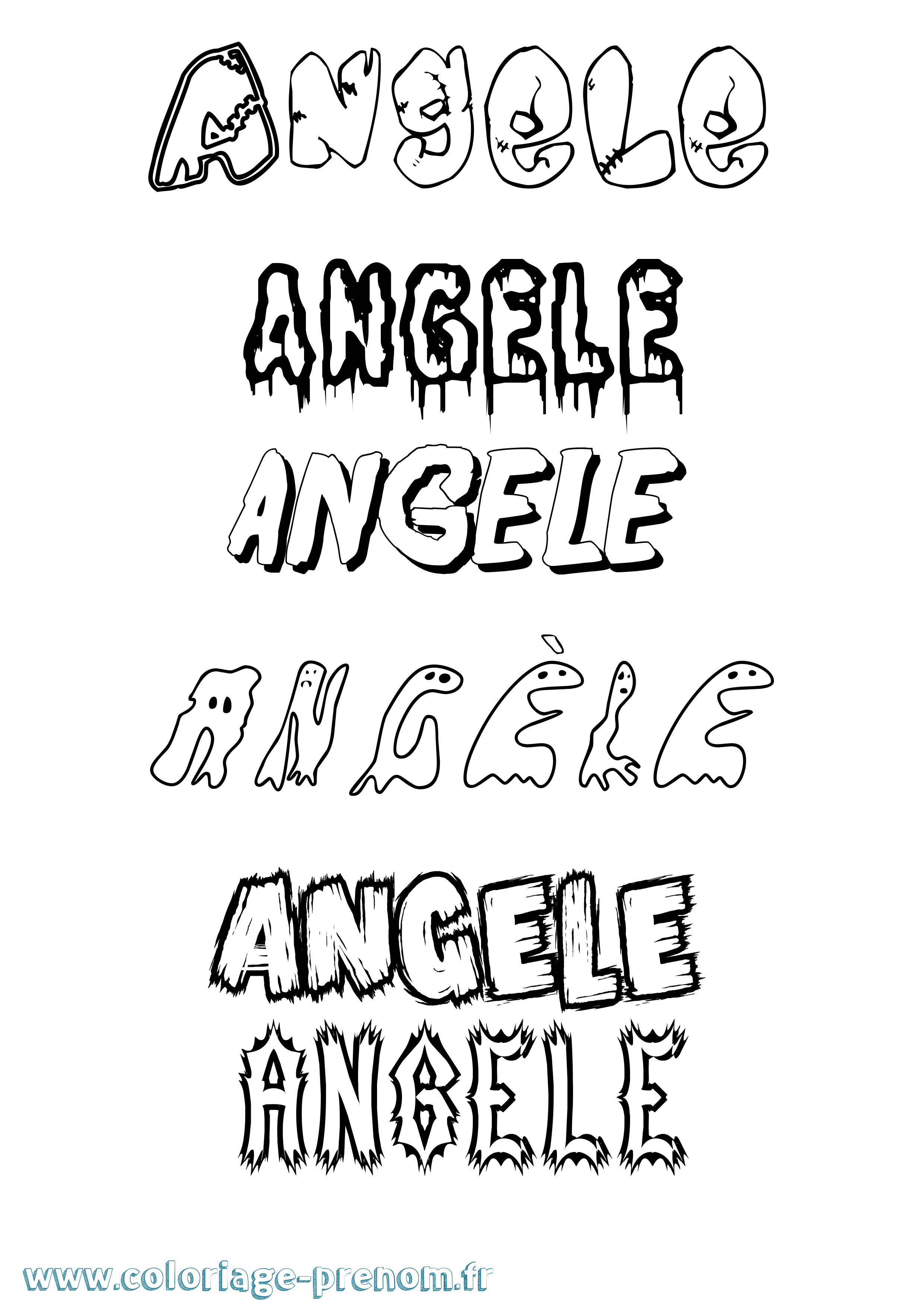 Coloriage Angèle Coloriage prénom Angèle