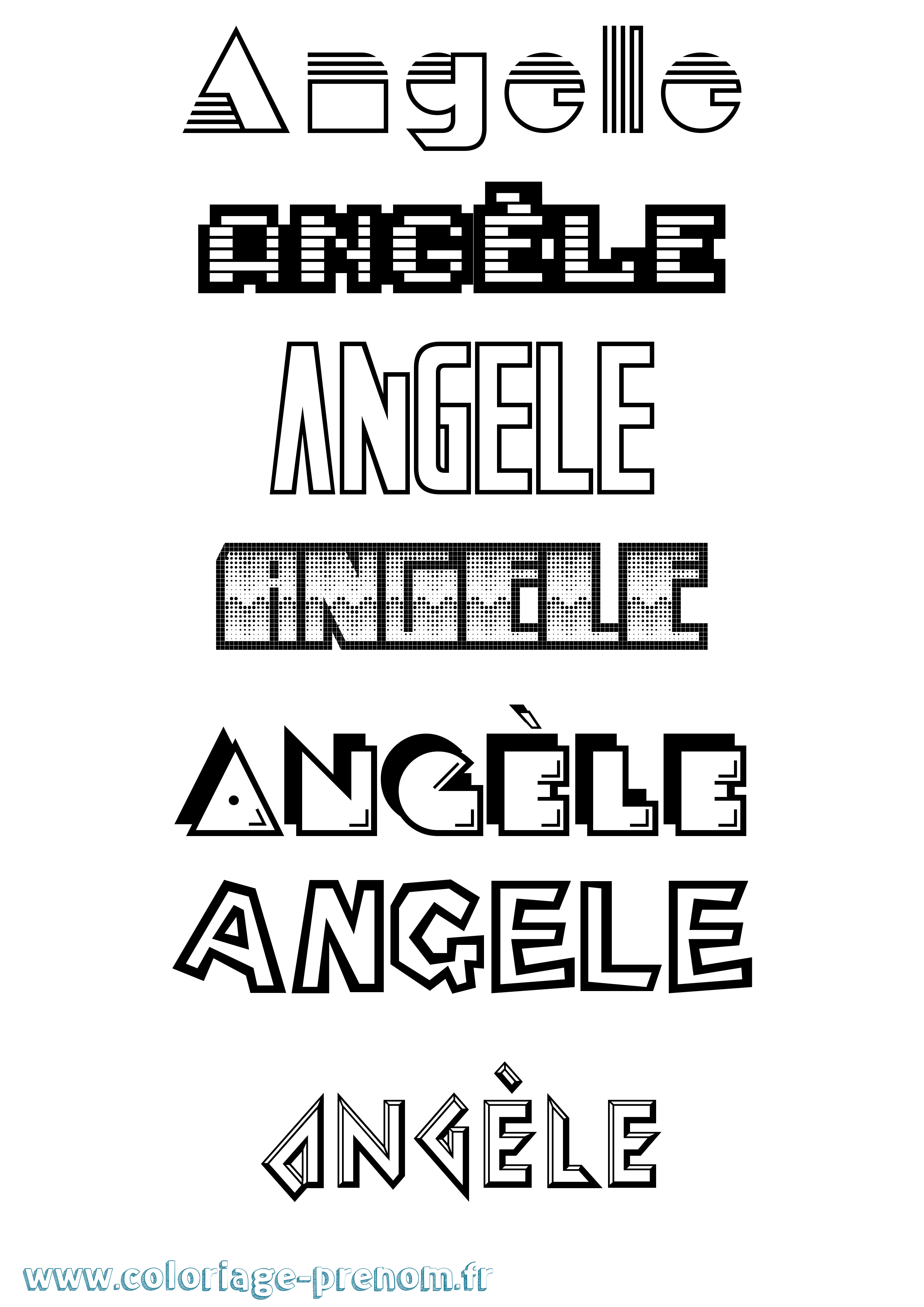 Coloriage Angèle Coloriage prénom Angèle
