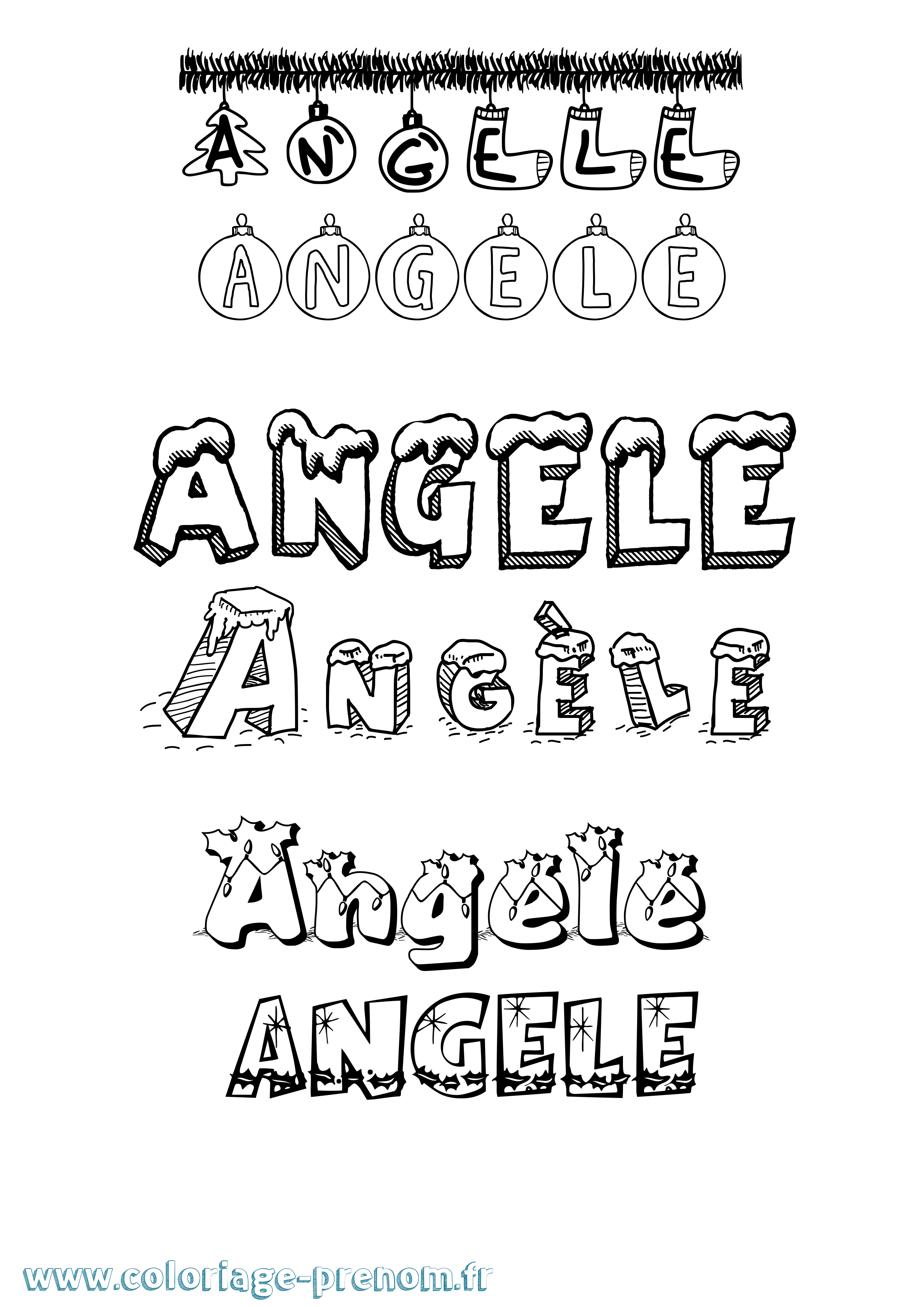 Coloriage Angèle Coloriage prénom Angèle