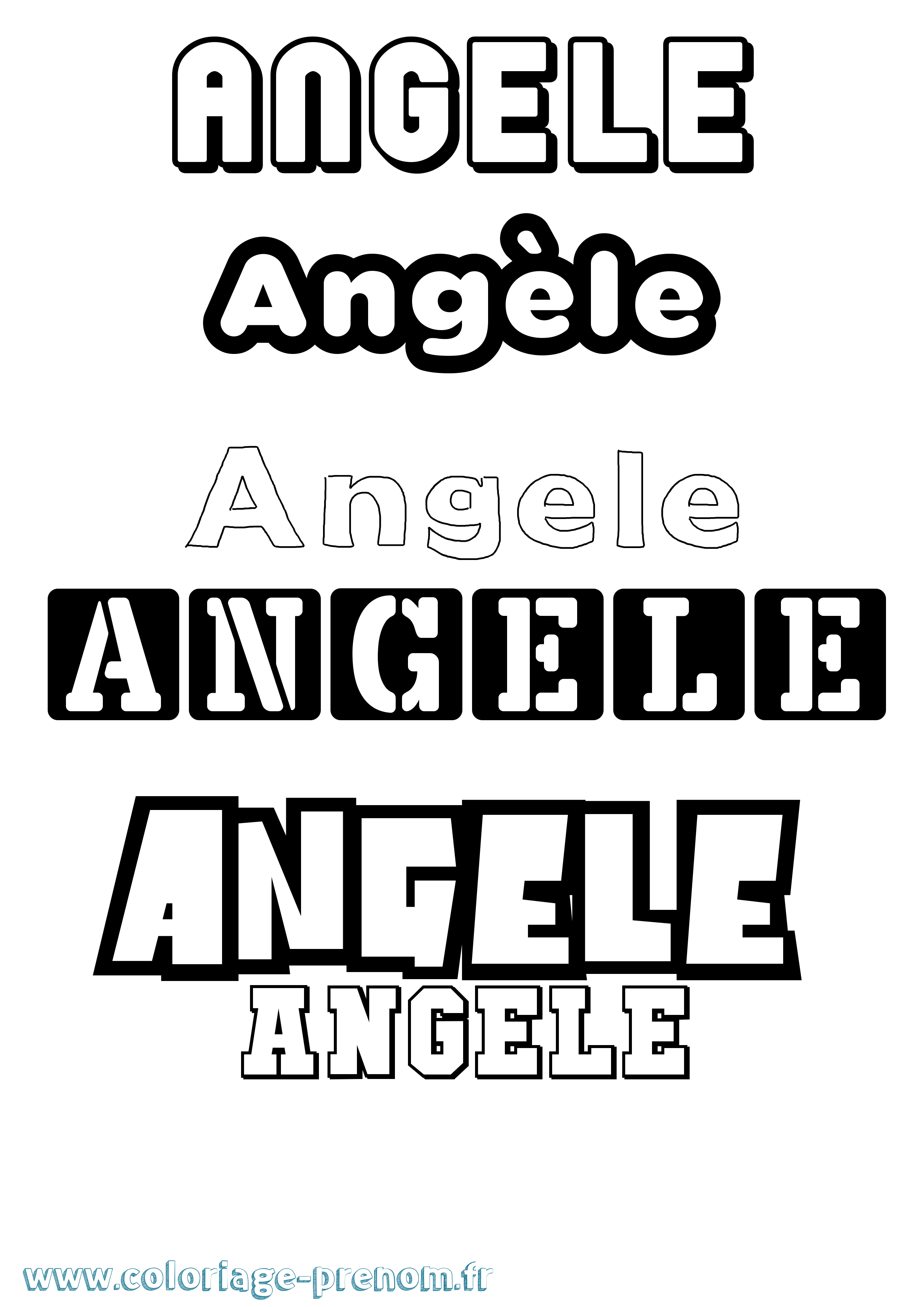 Coloriage prénom Angèle Simple