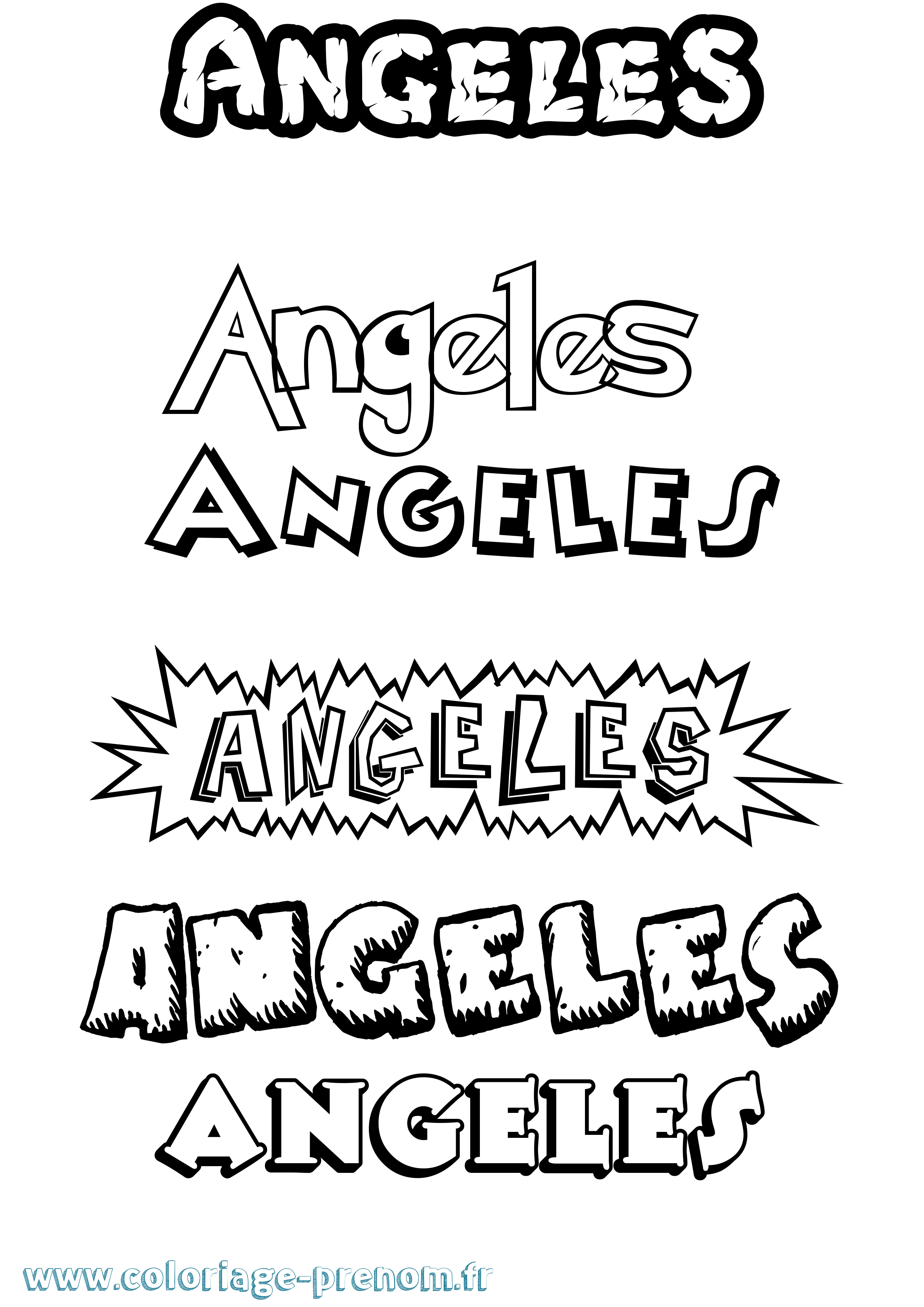 Coloriage Angeles Dessin Animé Coloriage prénom Angeles Dessin Animé