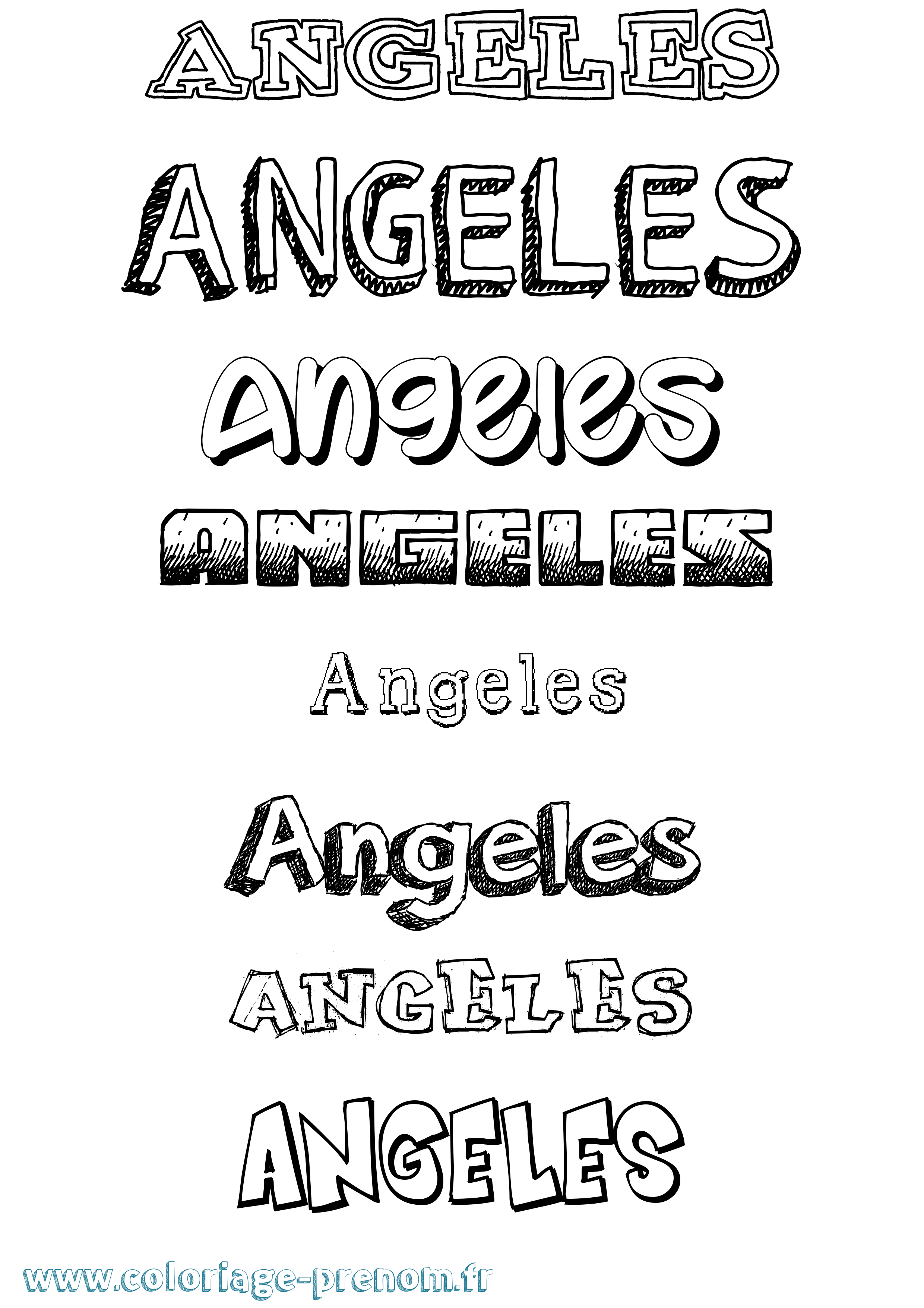 Coloriage Angeles Dessiné Coloriage prénom Angeles Dessiné
