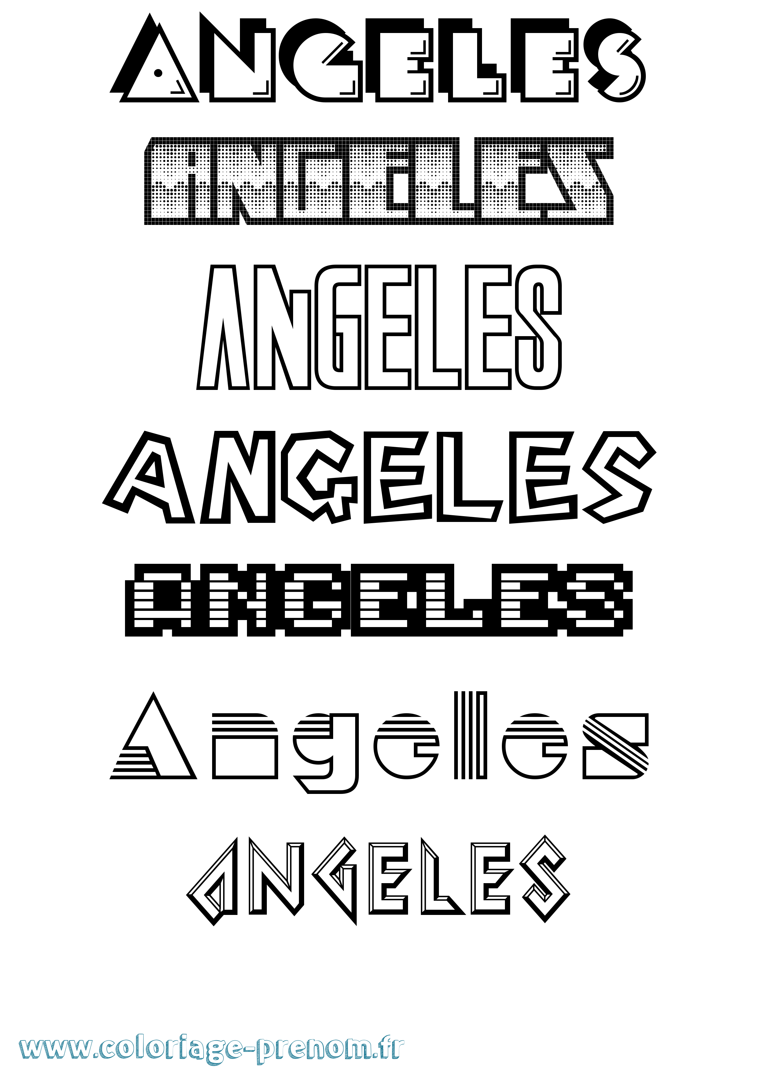 Coloriage Angeles Jeux Vidéos Coloriage prénom Angeles Jeux Vidéos