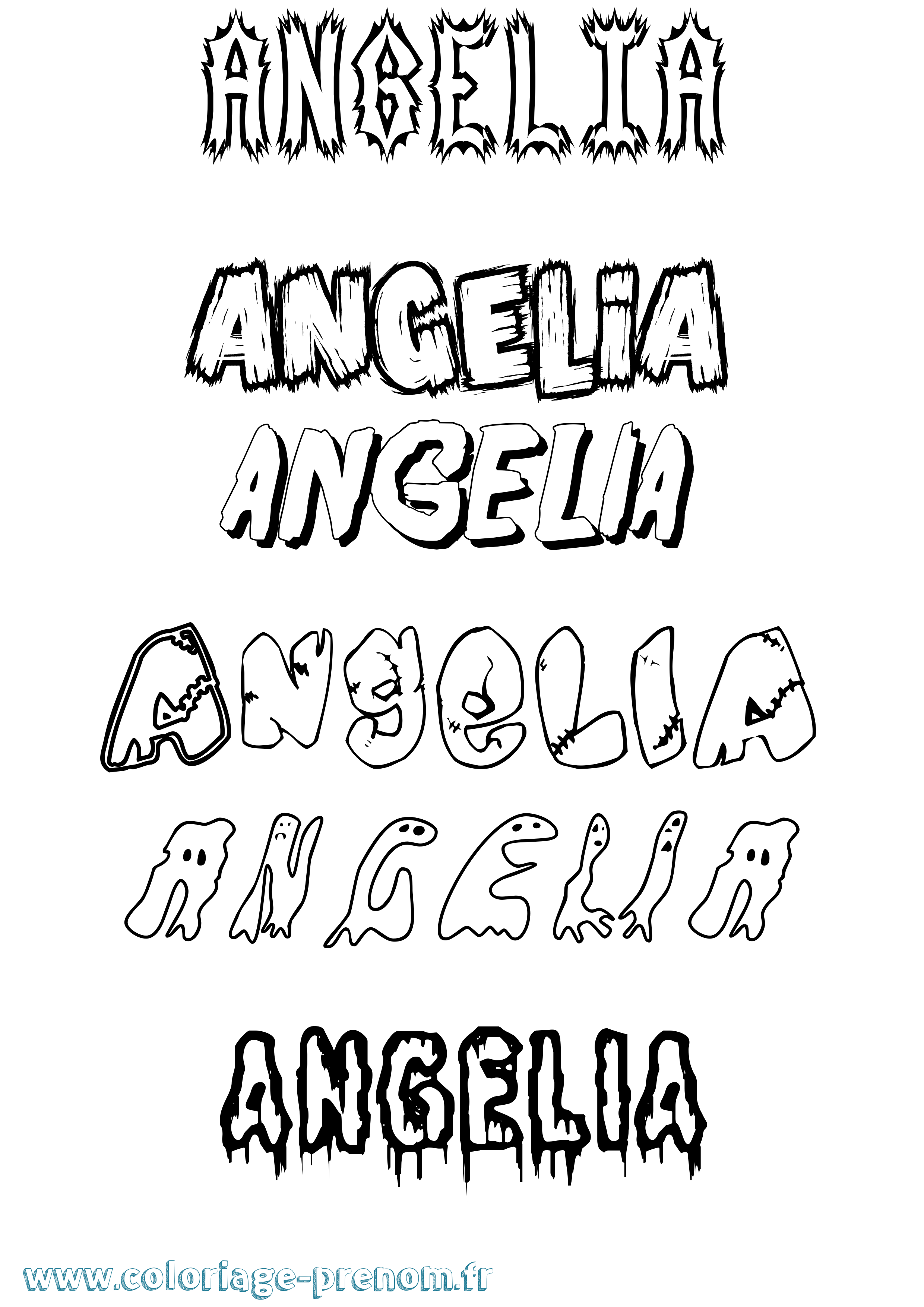 Coloriage Angelia Frisson Coloriage prénom Angelia Frisson