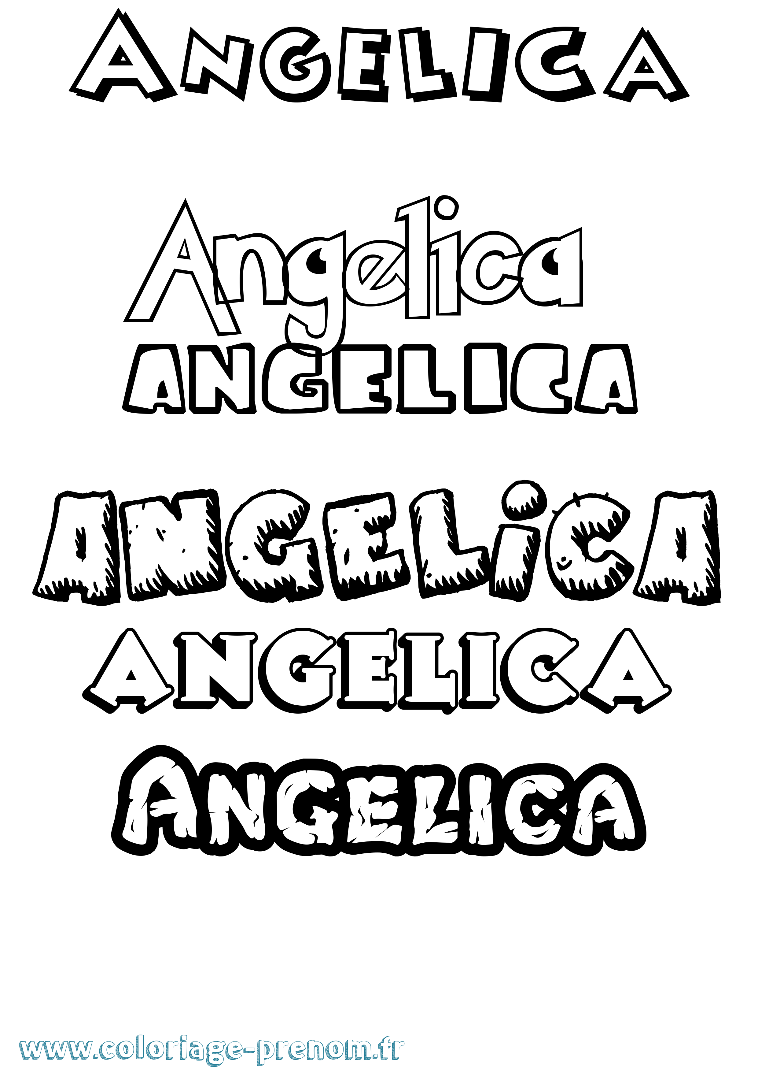 Coloriage prénom Angelica Dessin Animé
