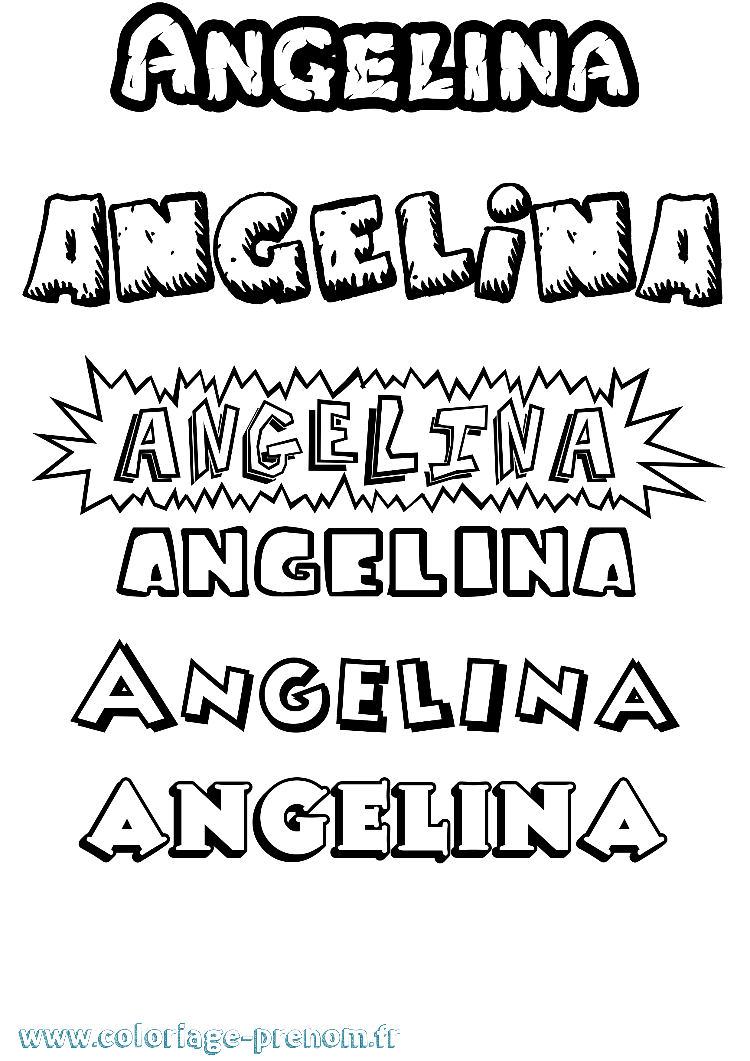 Coloriage prénom Angelina Dessin Animé