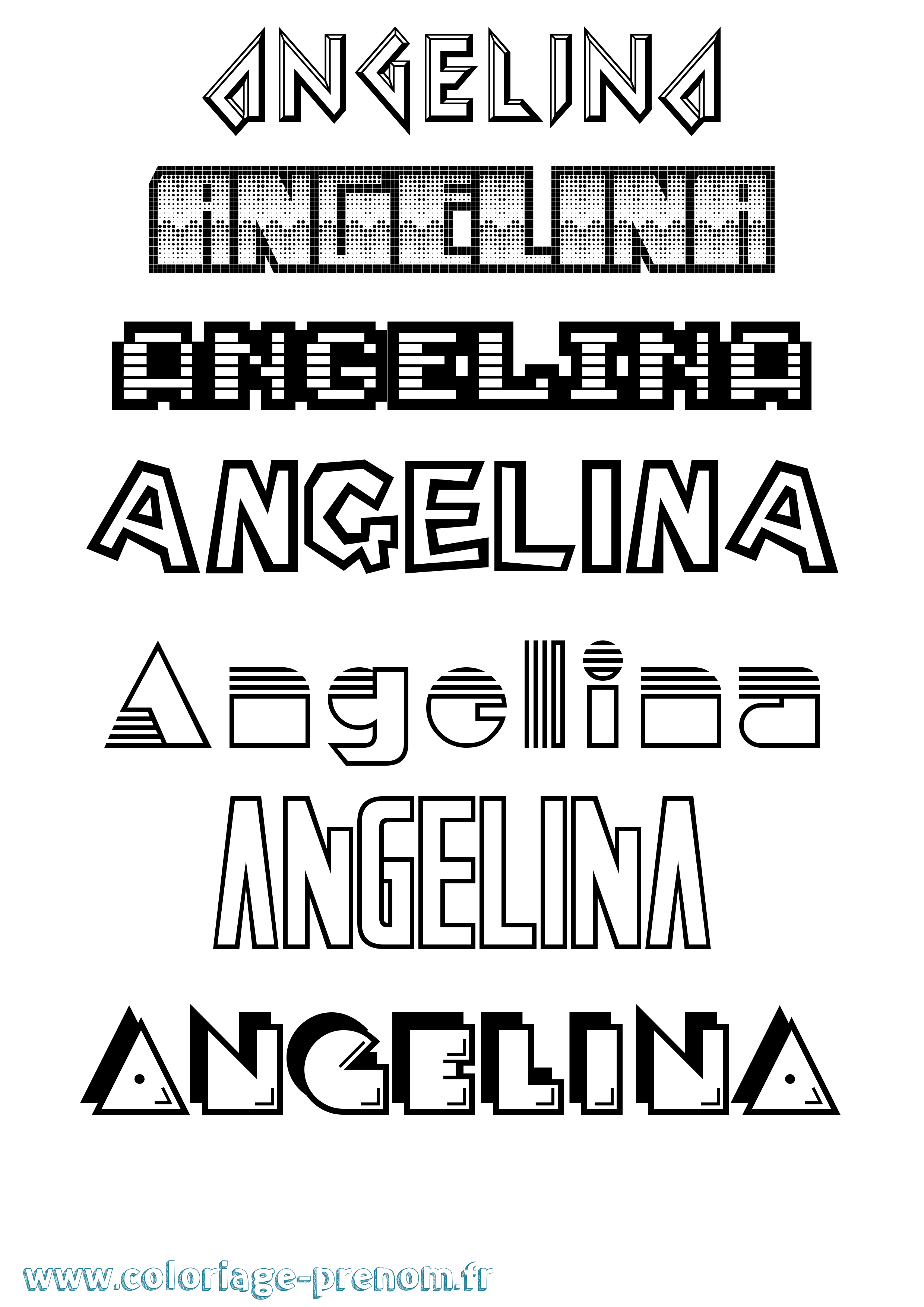Coloriage prénom Angelina Jeux Vidéos