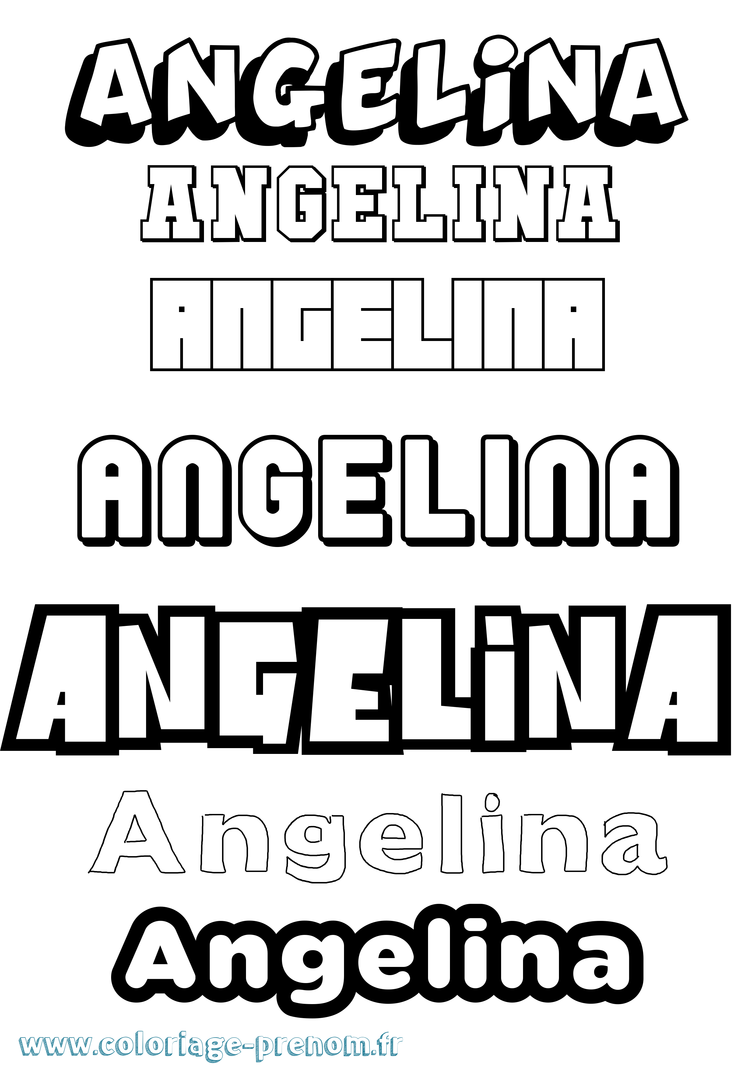 Coloriage prénom Angelina Simple