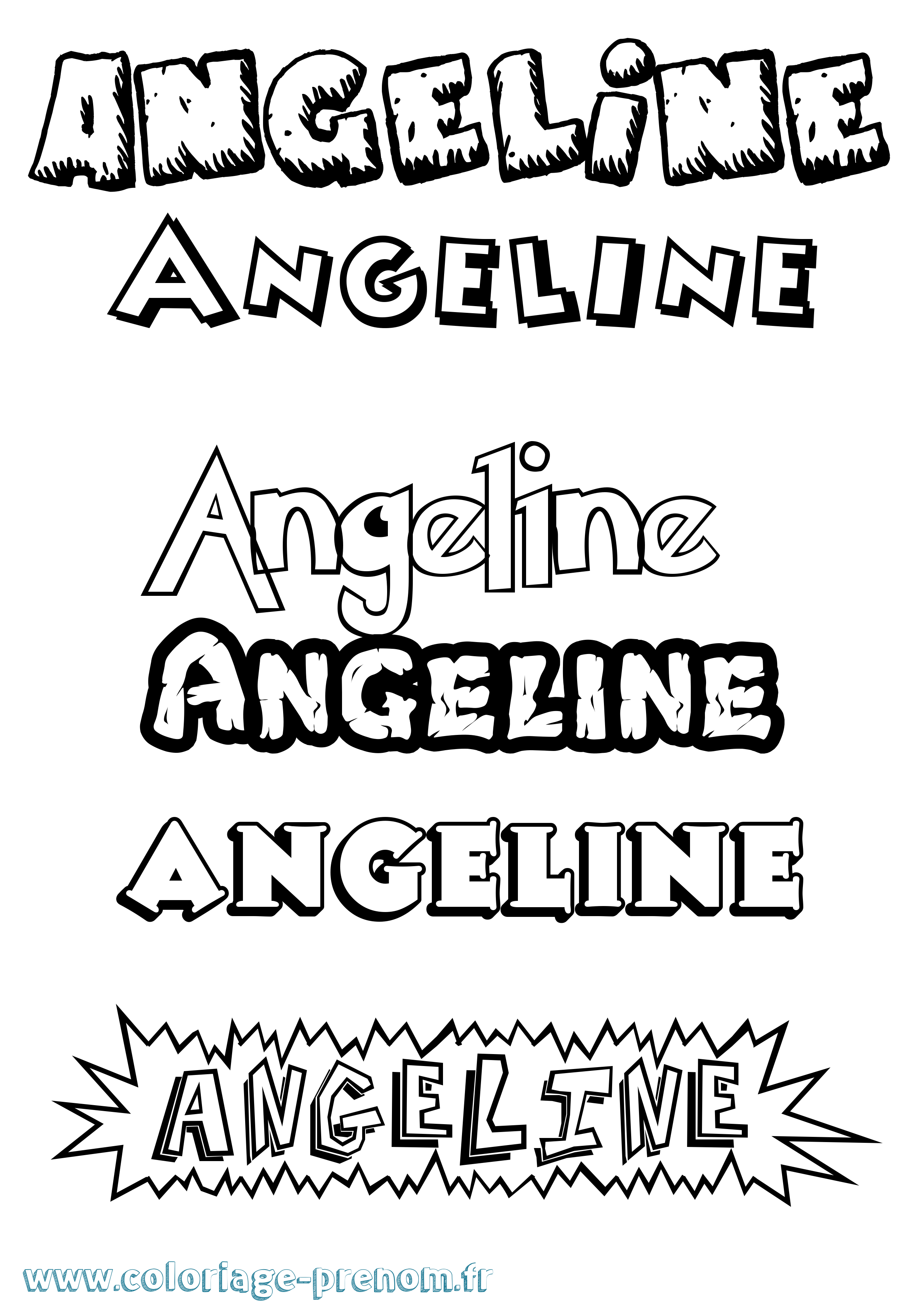 Coloriage prénom Angeline