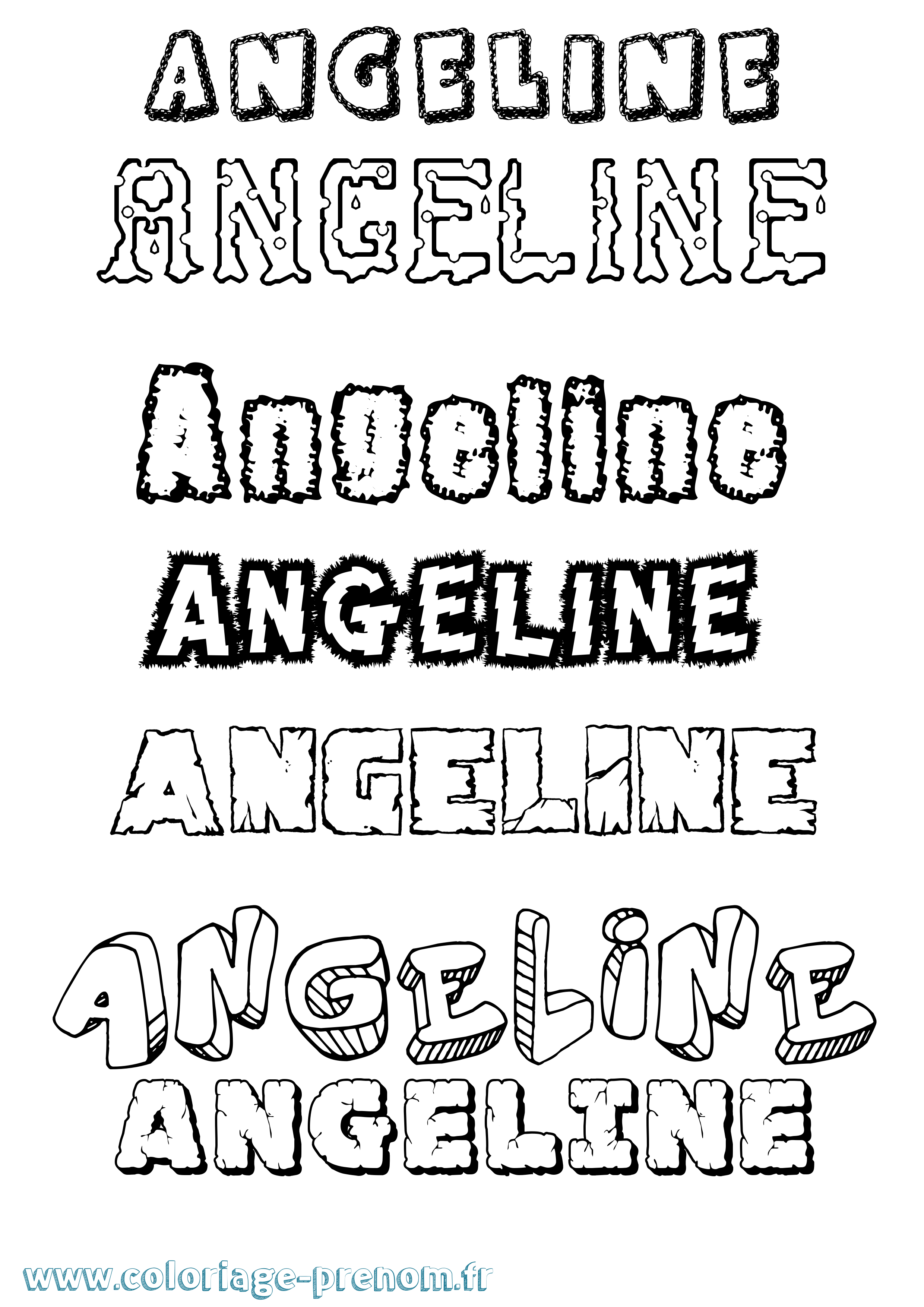 Coloriage prénom Angeline