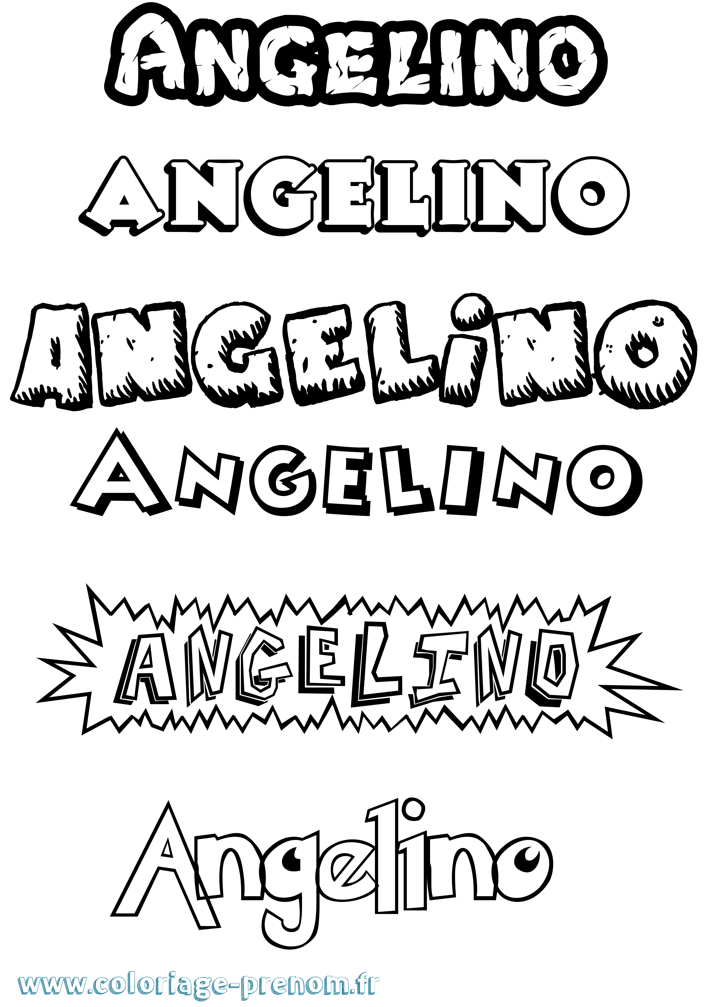 Coloriage prénom Angelino Dessin Animé