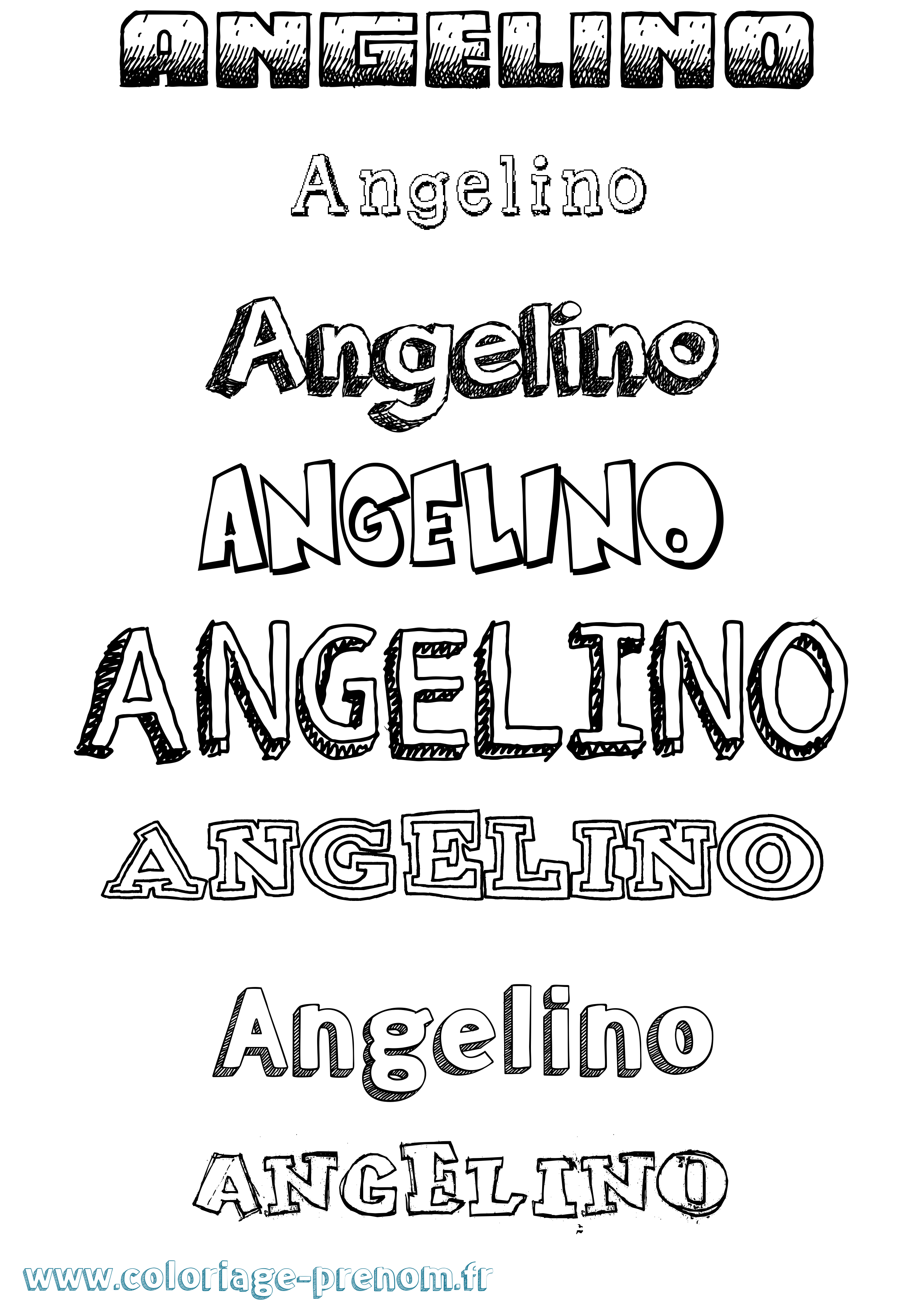 Coloriage prénom Angelino Dessiné