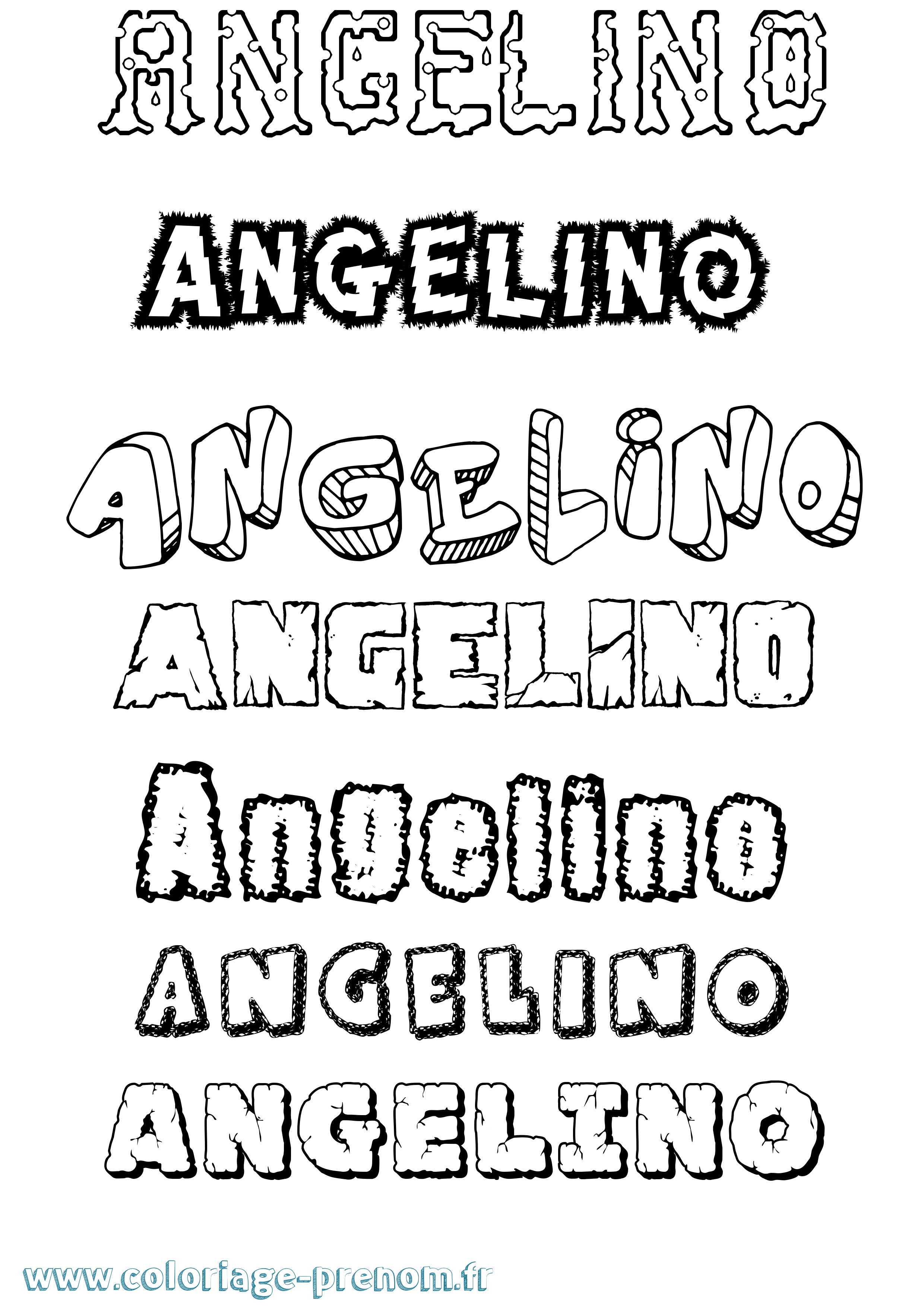 Coloriage prénom Angelino Destructuré