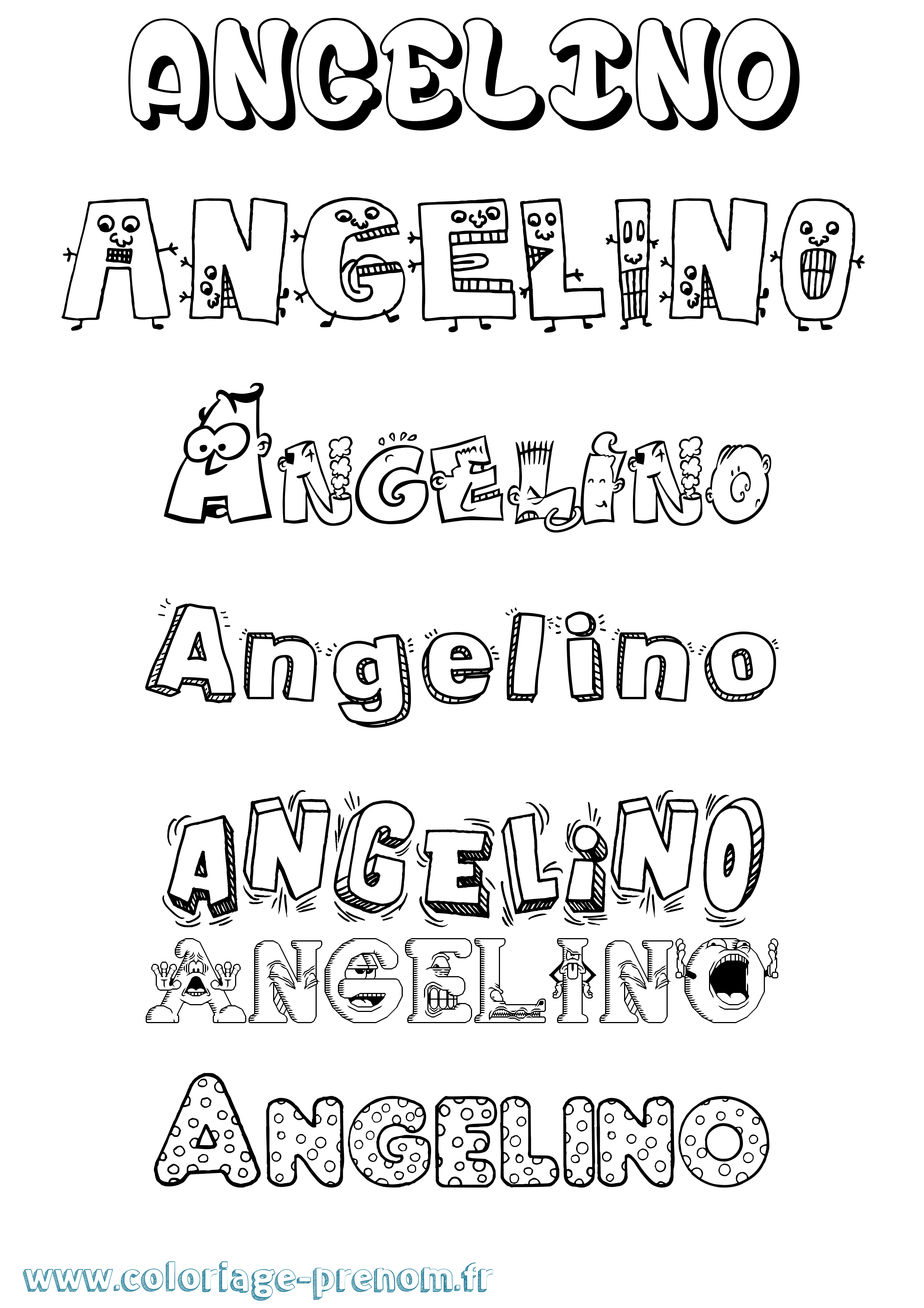 Coloriage prénom Angelino Fun