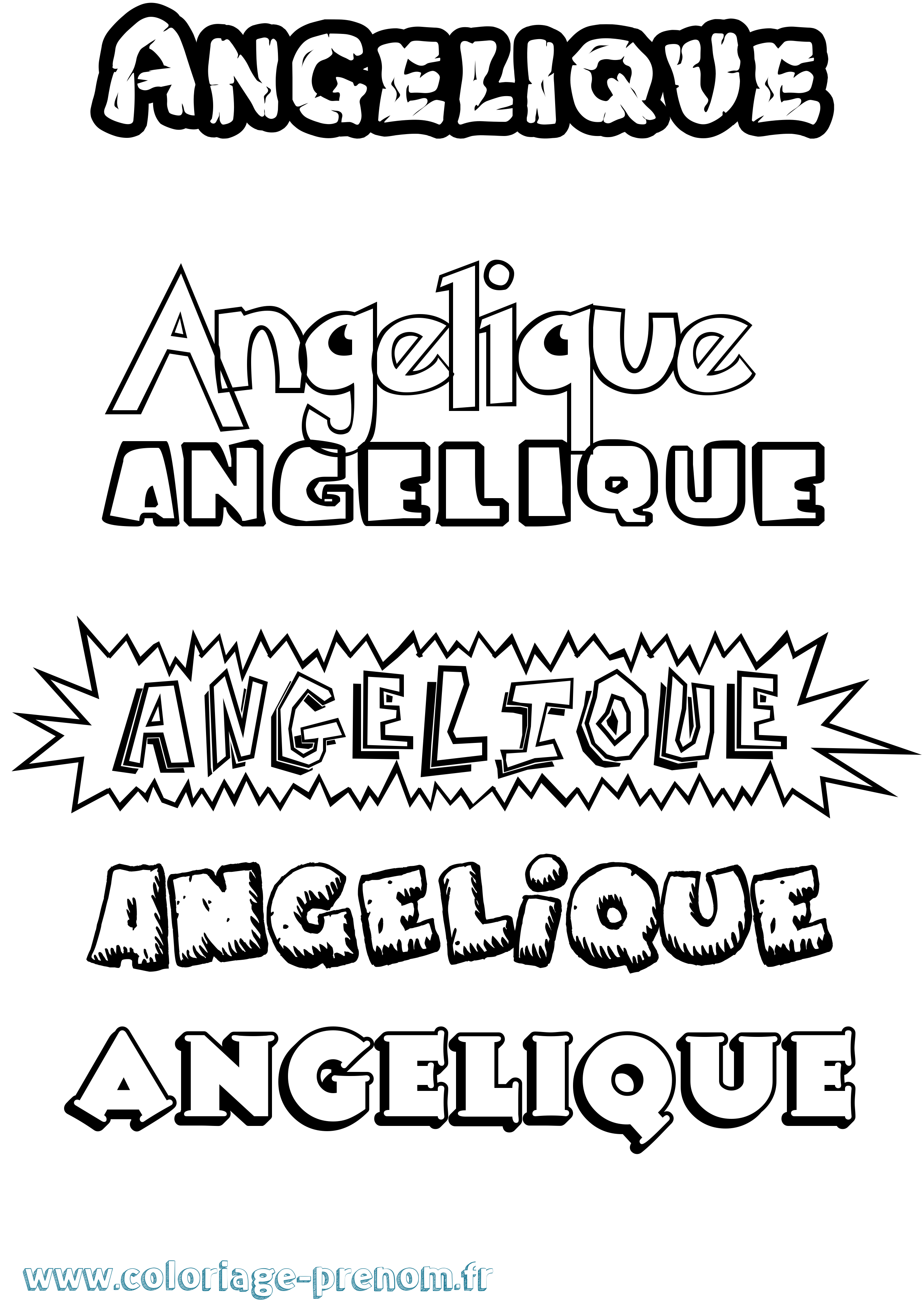Coloriage prénom Angelique Dessin Animé