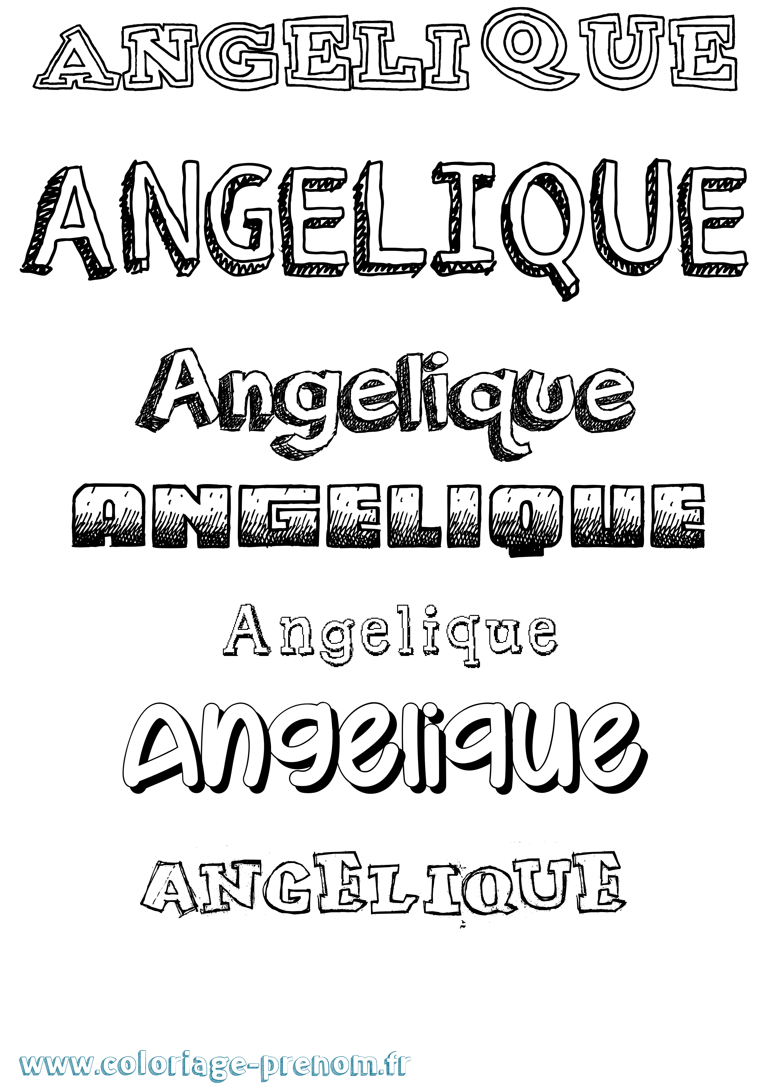 Coloriage prénom Angelique
