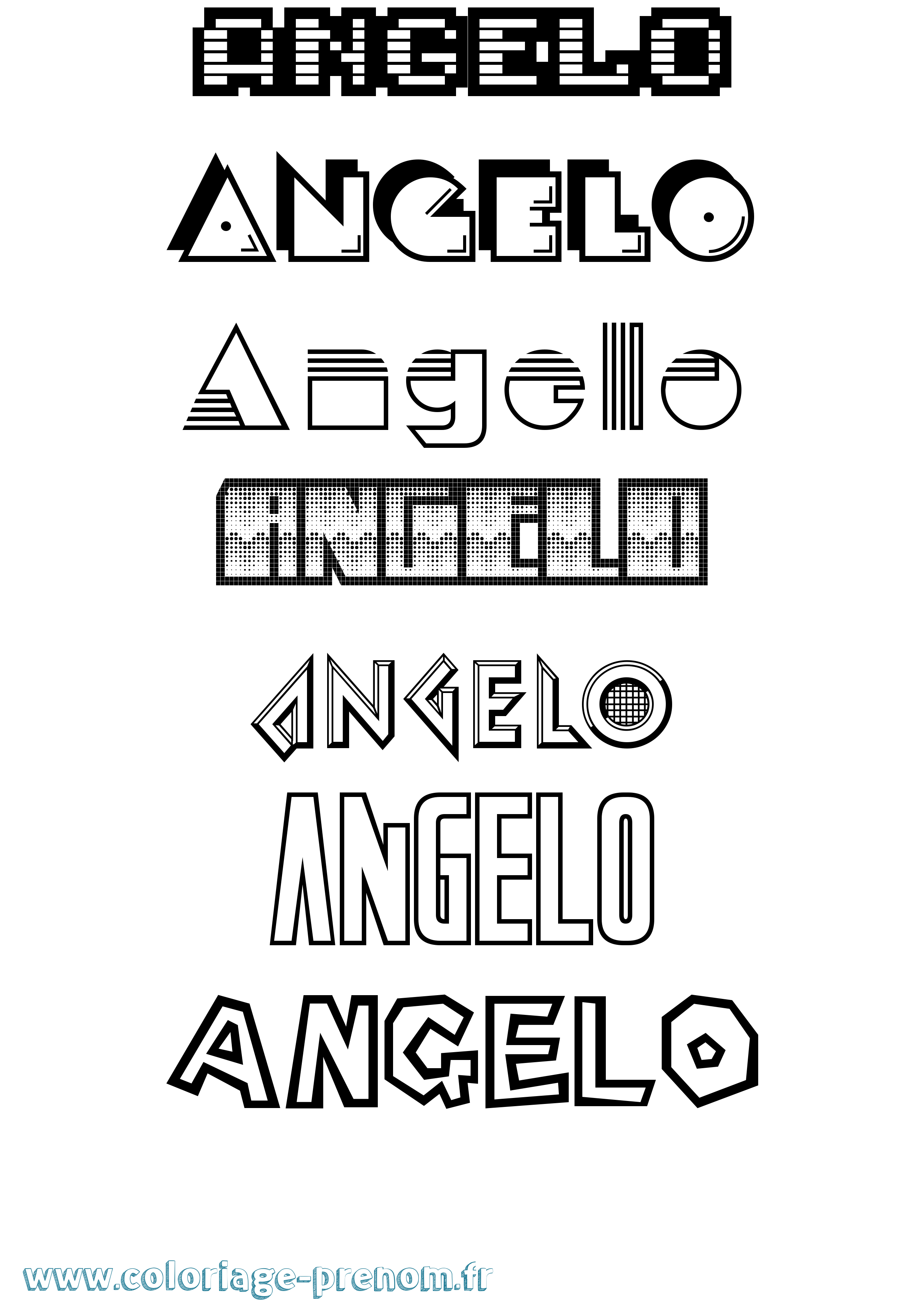 Coloriage prénom Angelo Jeux Vidéos