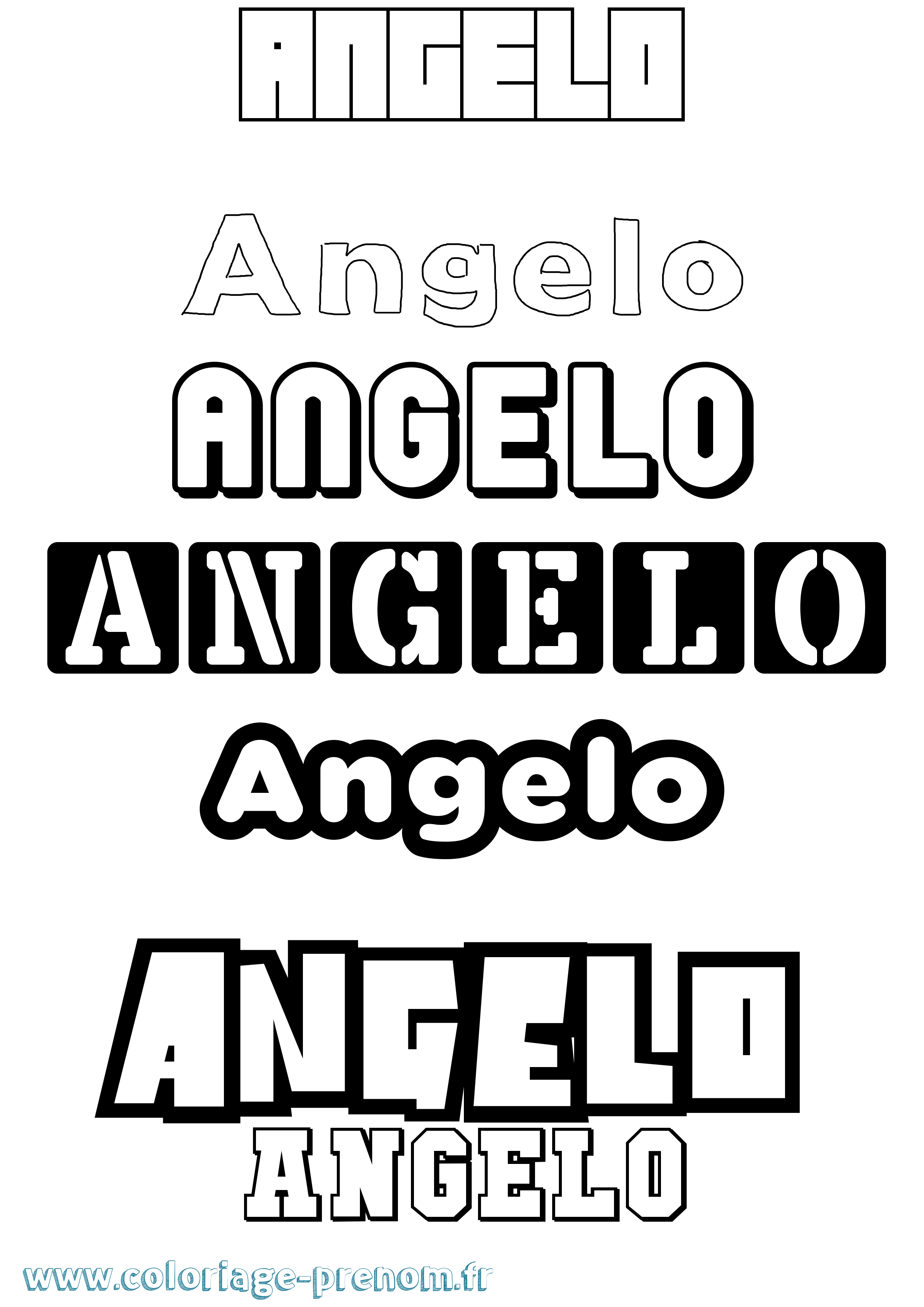 Coloriage prénom Angelo Simple