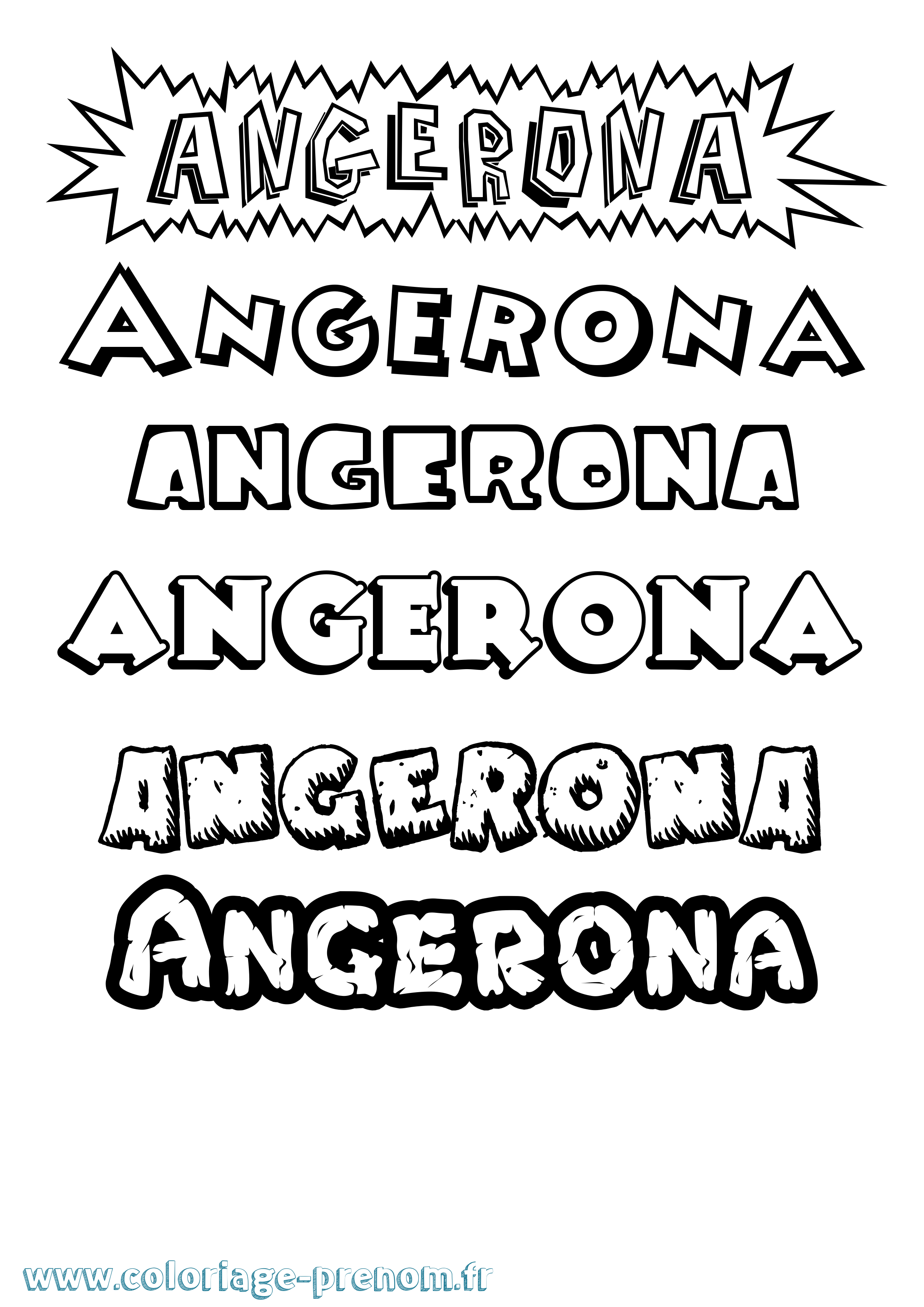Coloriage prénom Angerona Dessin Animé