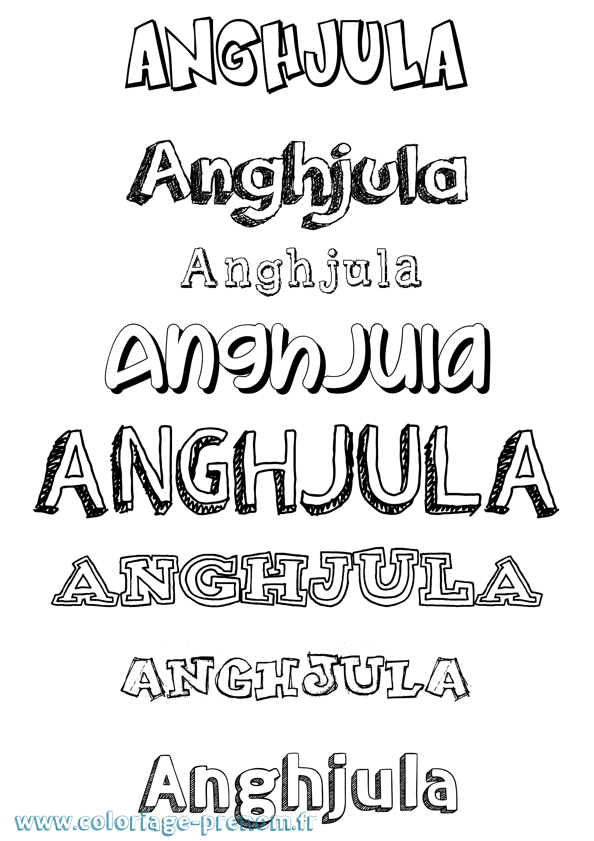 Coloriage prénom Anghjula Dessiné