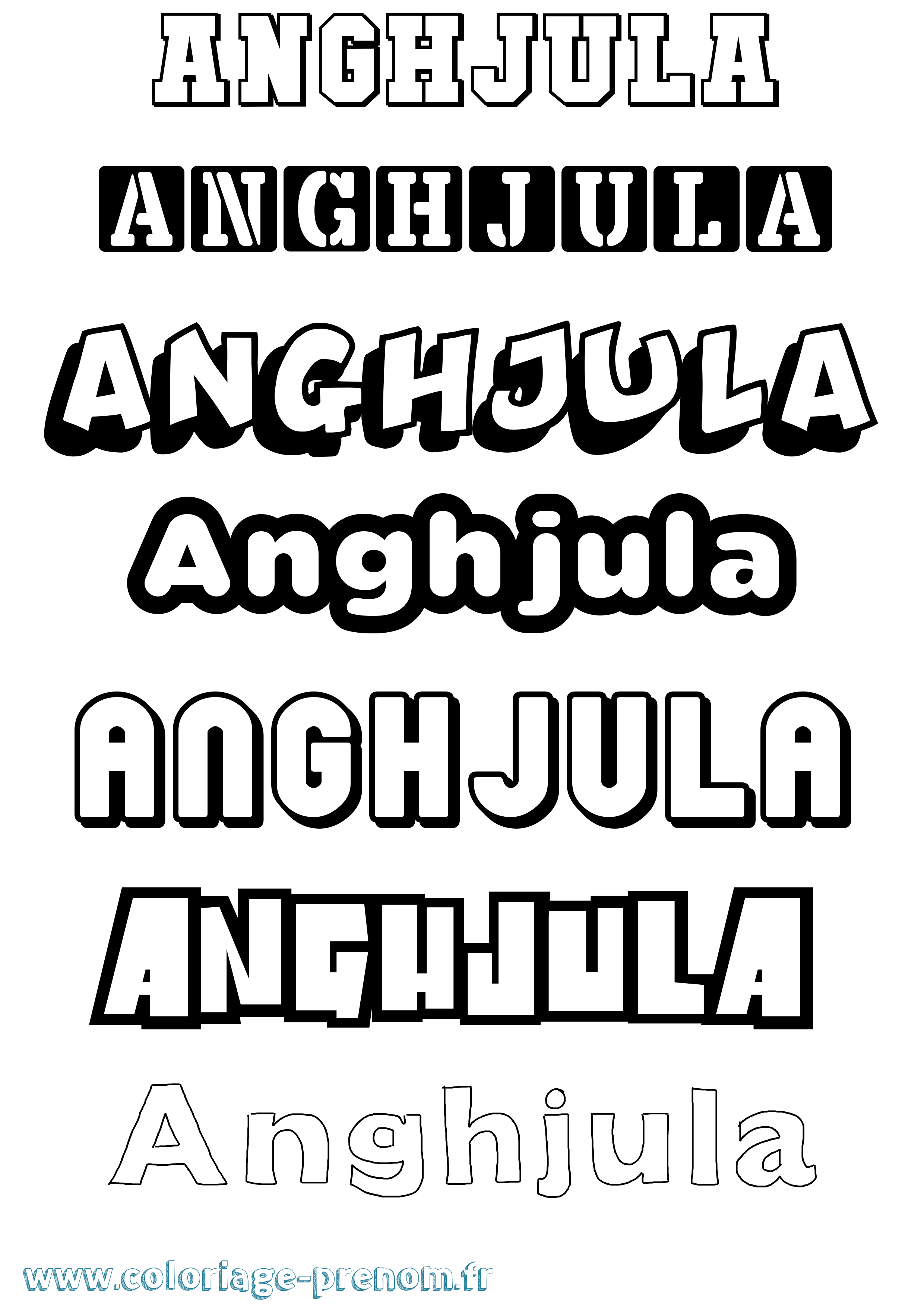 Coloriage prénom Anghjula Simple